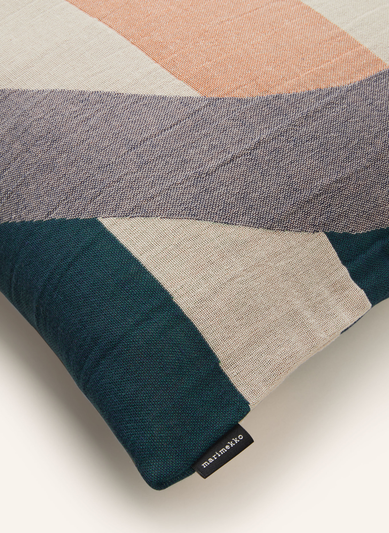 marimekko Decorative cushion cover SIIRTO, Color: BEIGE/ TEAL (Image 3)