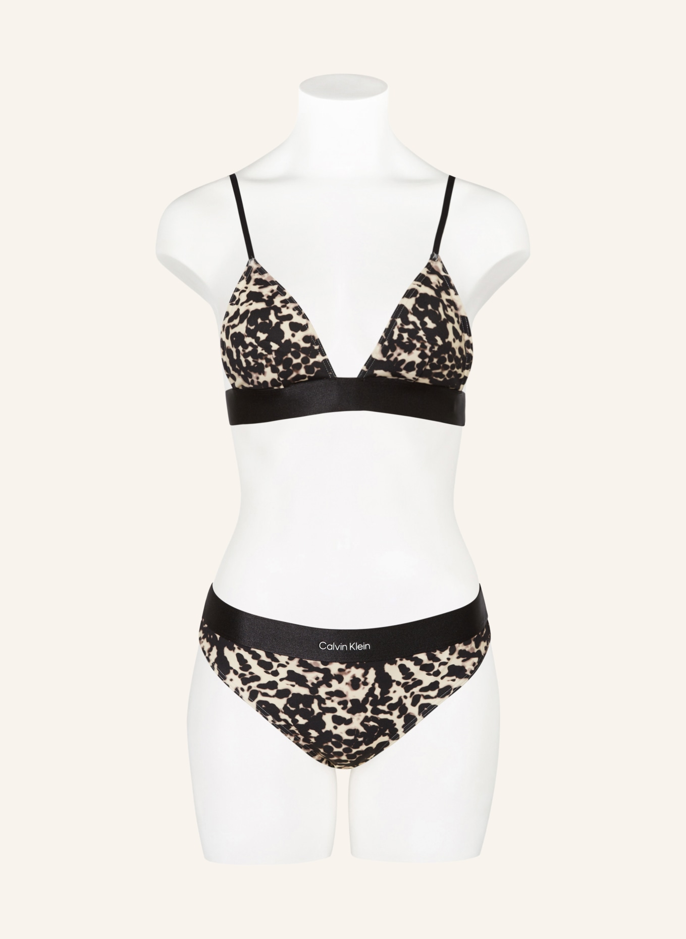 Calvin Klein Triangle bikini top CK REFINED, Color: CREAM/ BLACK (Image 2)