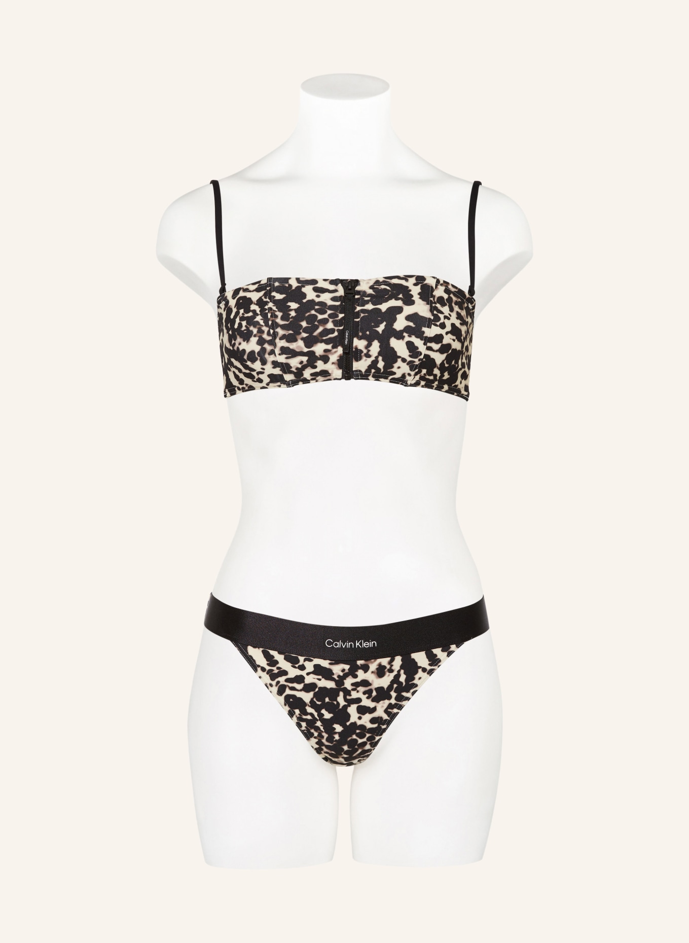 Calvin Klein Bandeau bikini top CK REFINED, Color: ECRU/ BLACK (Image 2)