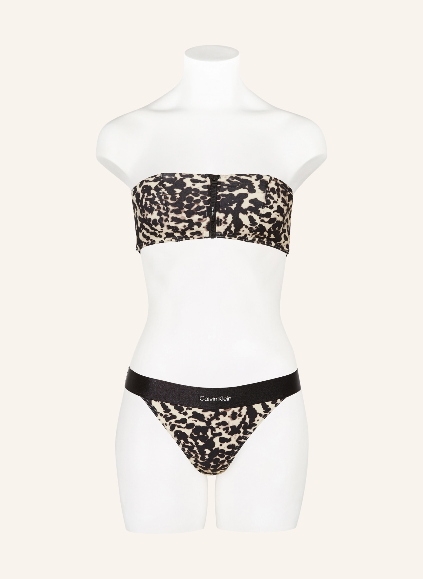 Calvin Klein Bandeau bikini top CK REFINED, Color: ECRU/ BLACK (Image 4)