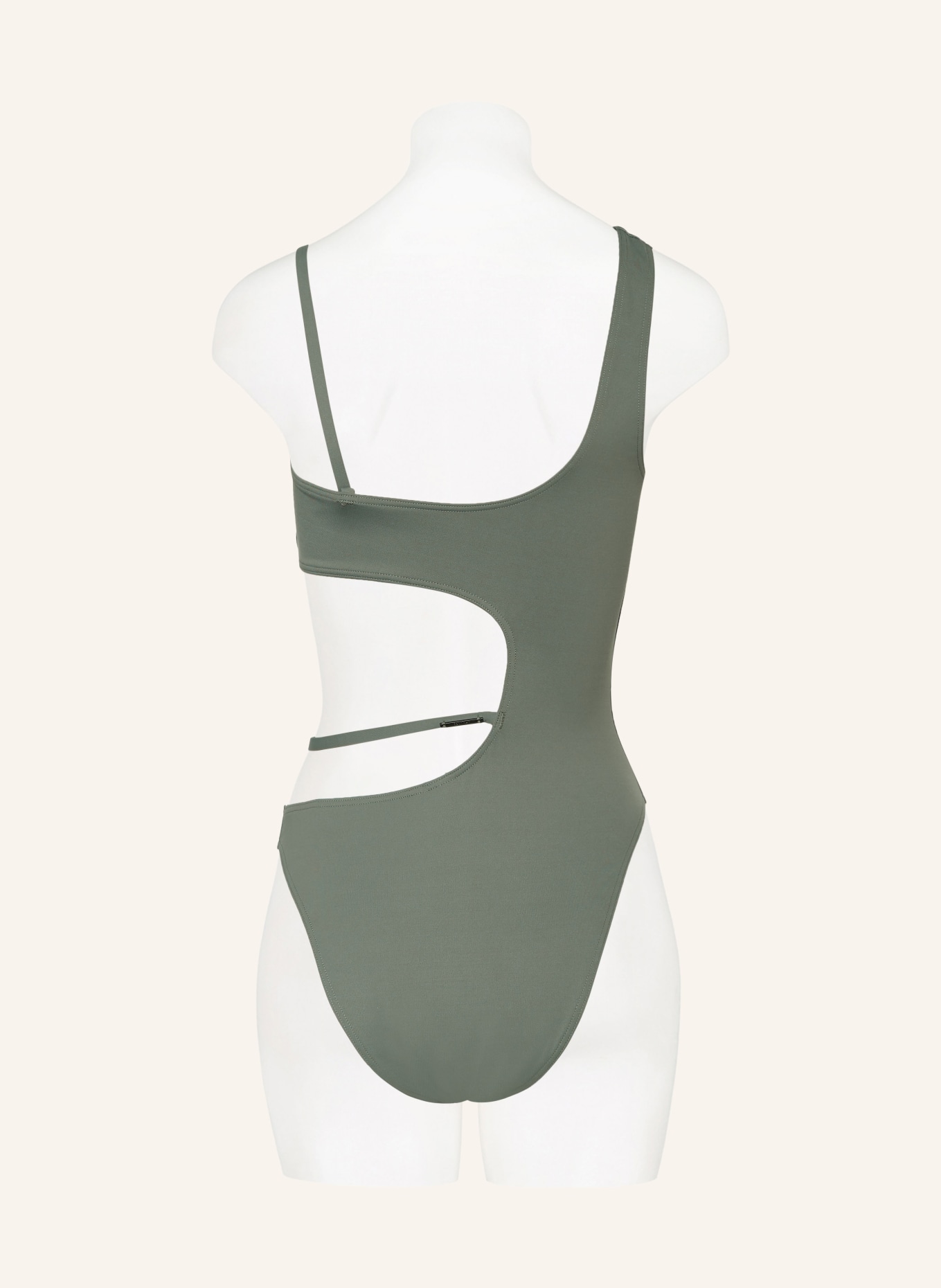 Calvin Klein One-Shoulder-Badeanzug CK MICRO BELT, Farbe: GRÜN (Bild 3)
