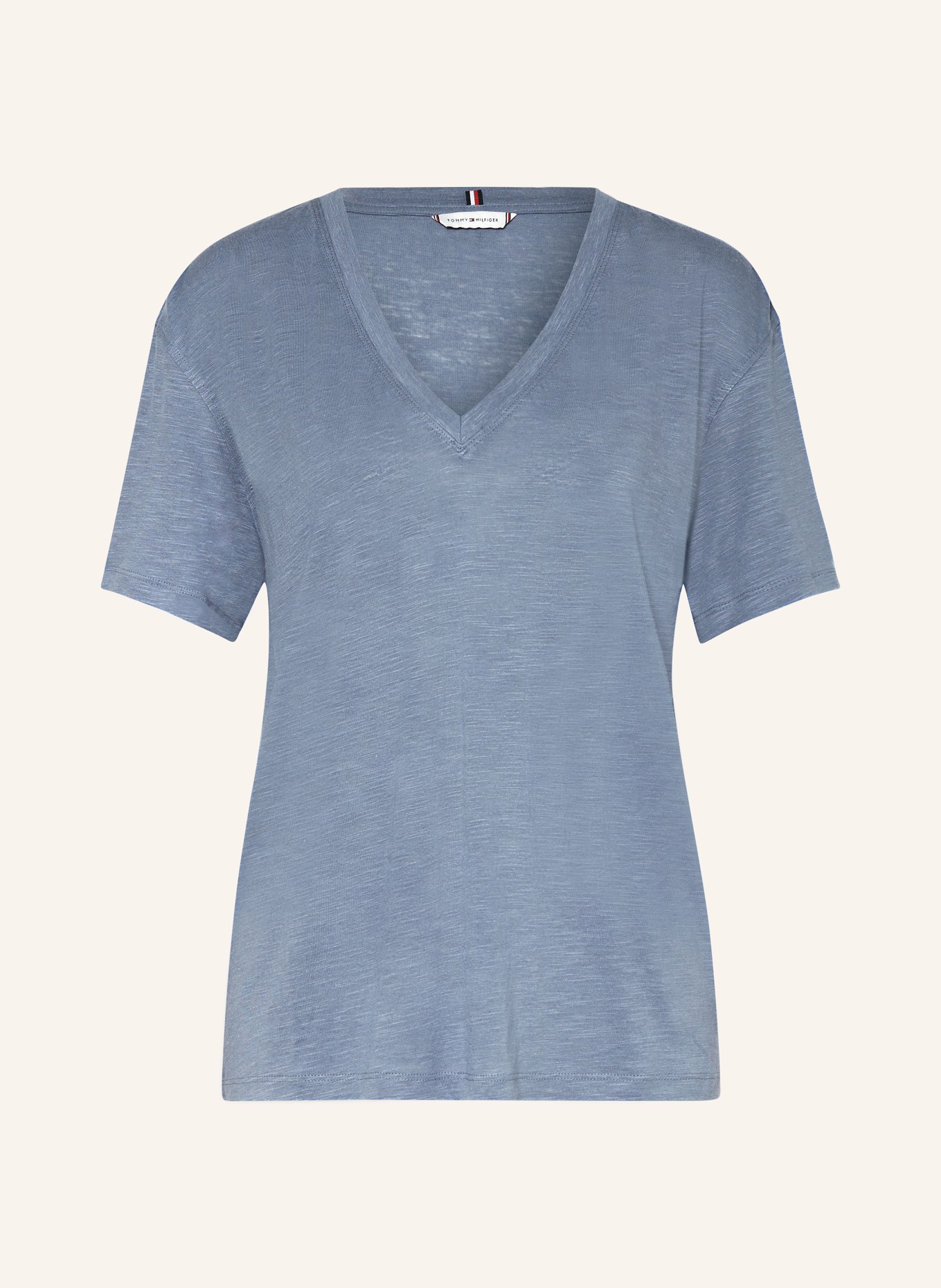 TOMMY HILFIGER T-shirt avec lin: BLEU GRIS