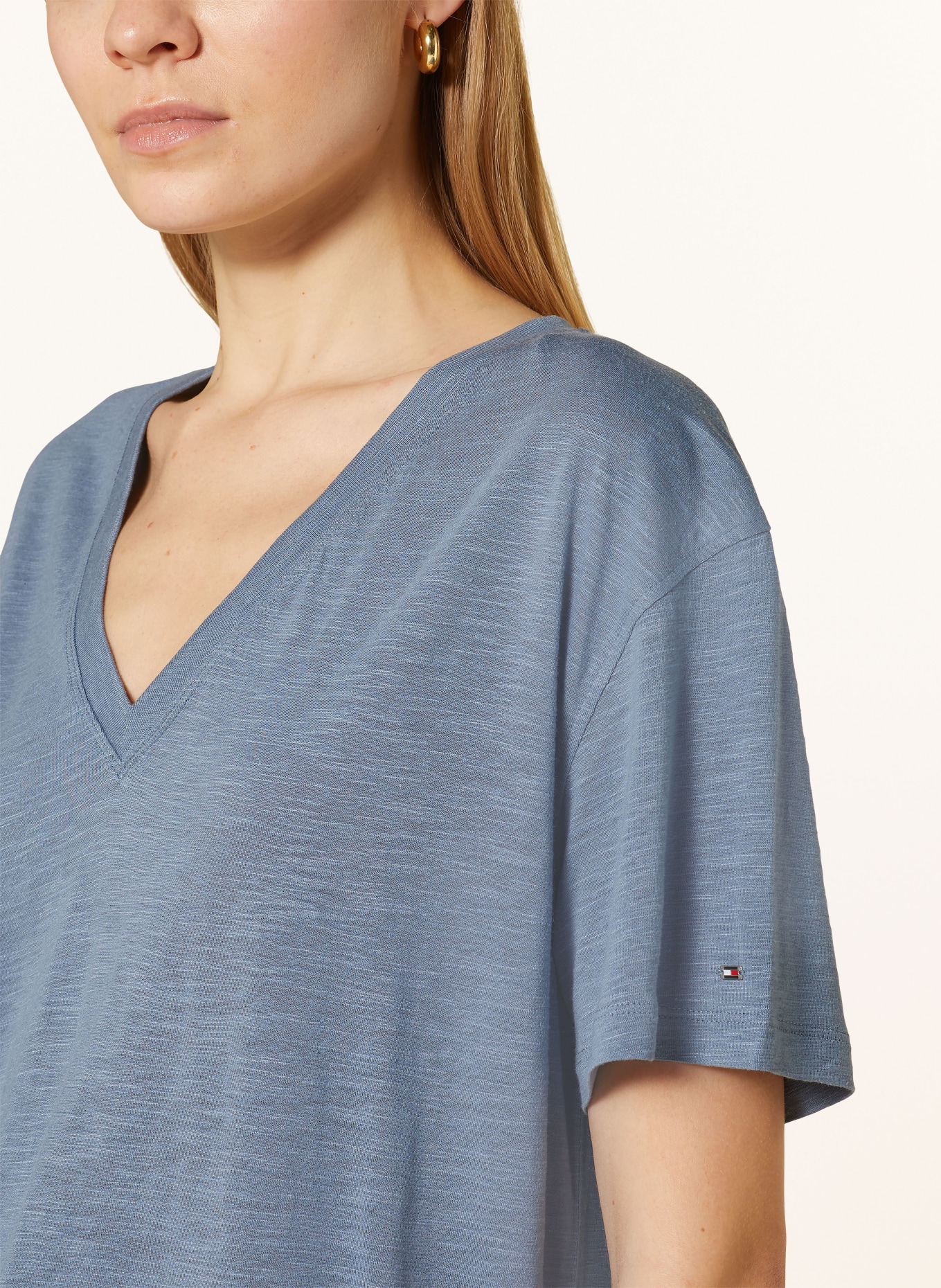 TOMMY HILFIGER T-shirt avec lin: BLEU GRIS