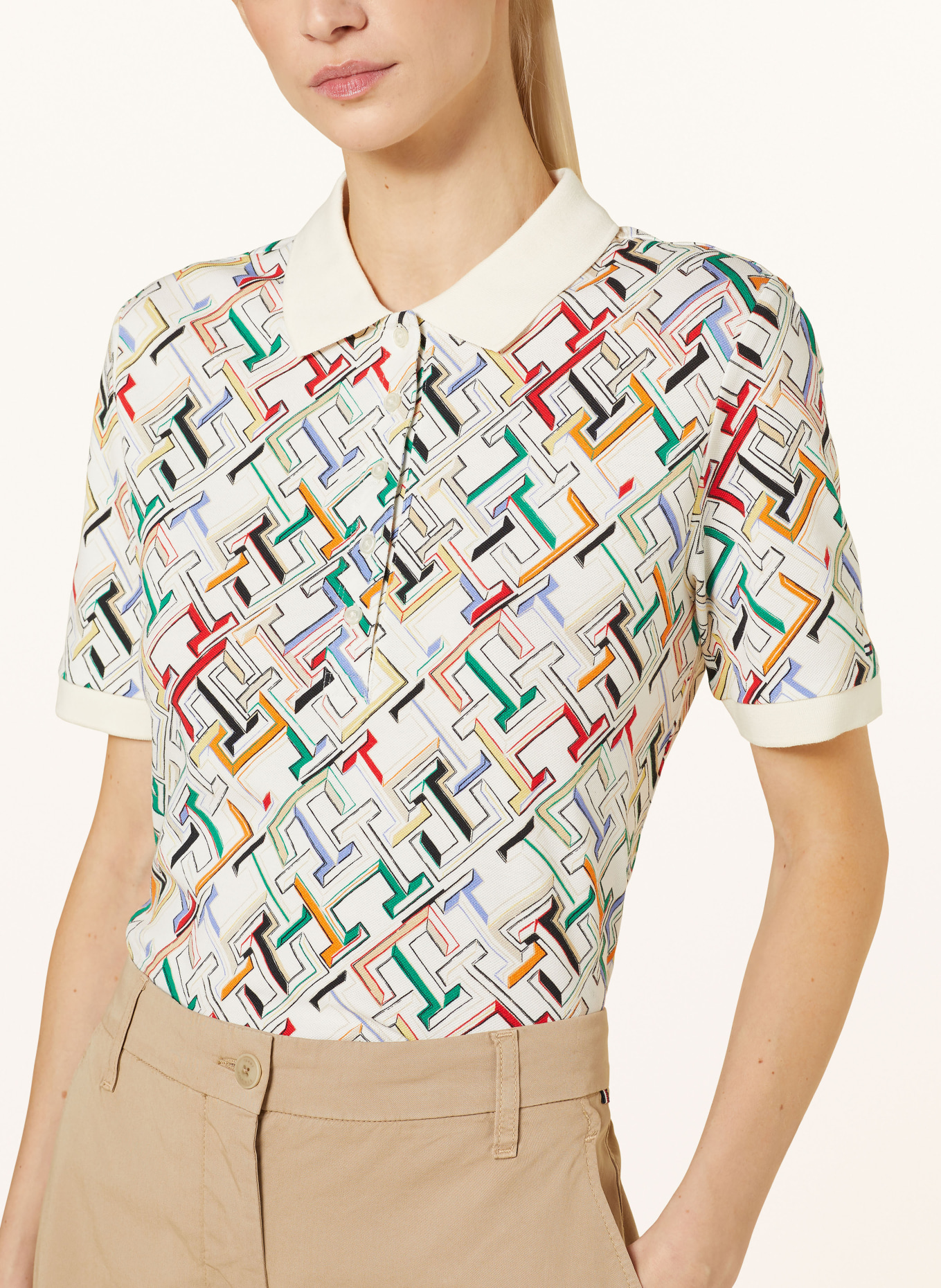 TOMMY HILFIGER Koszulka polo z piki, Kolor: ECRU (Obrazek 4)