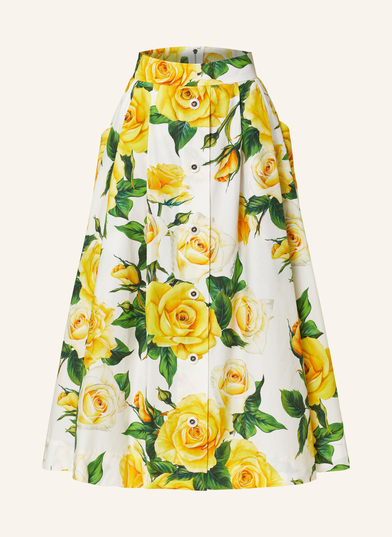 DOLCE & GABBANA Pleated skirt, Color: WHITE/ YELLOW/ GREEN (Image 1)