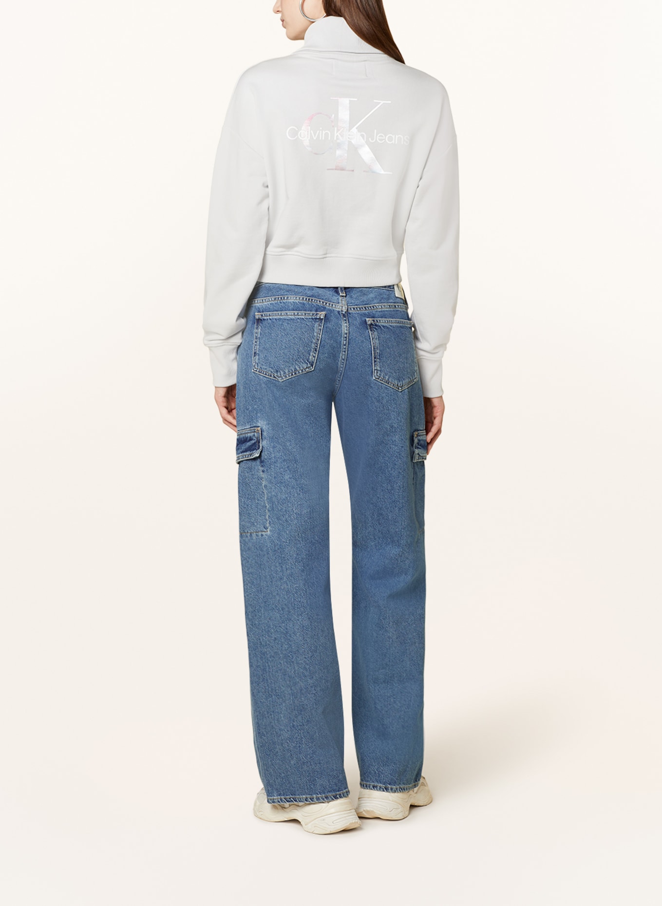 Calvin Klein Jeans Mikinová bunda, Barva: SVĚTLE ŠEDÁ (Obrázek 3)