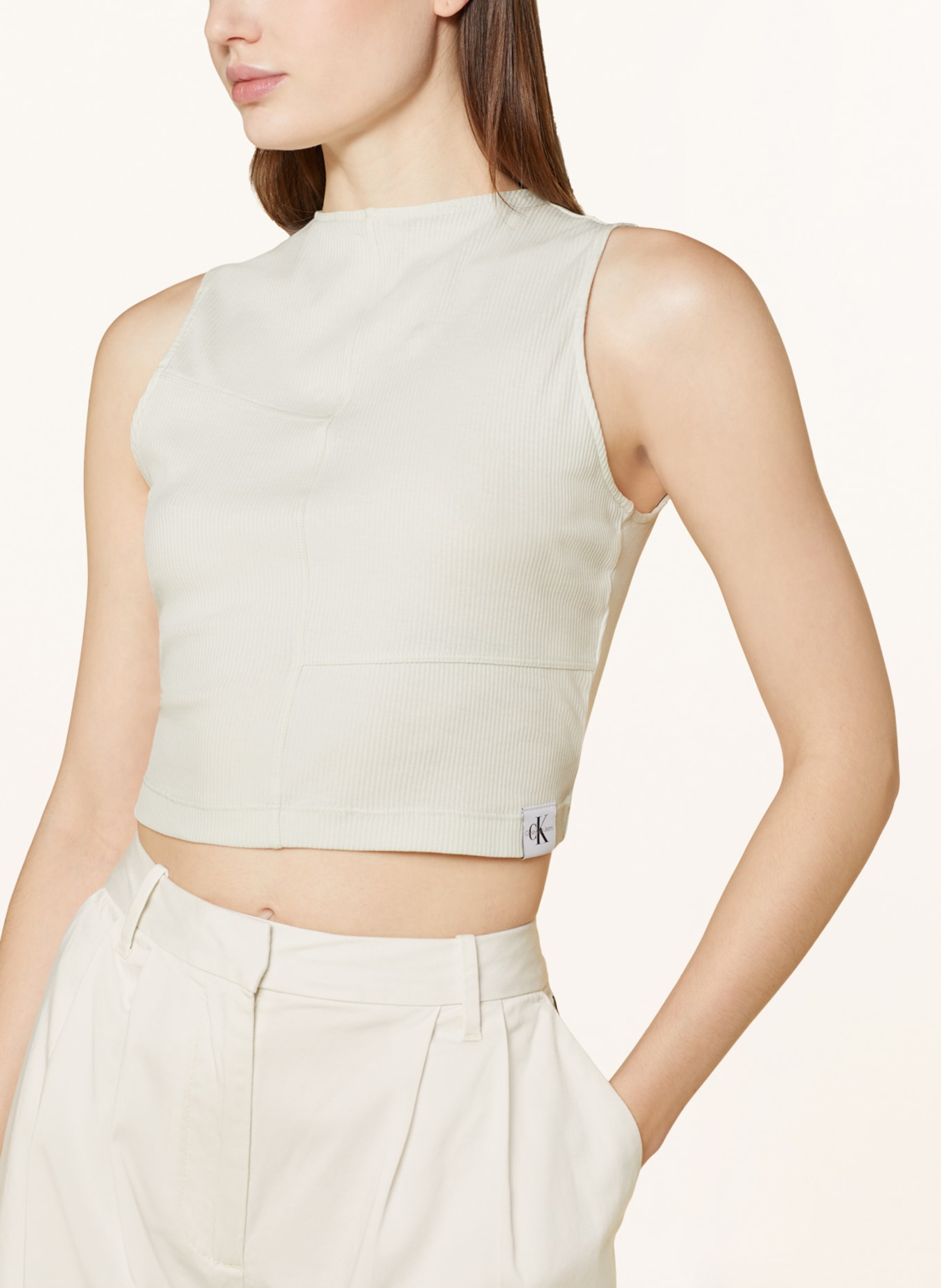 Calvin Klein Jeans Cropped top, Color: WHITE (Image 4)