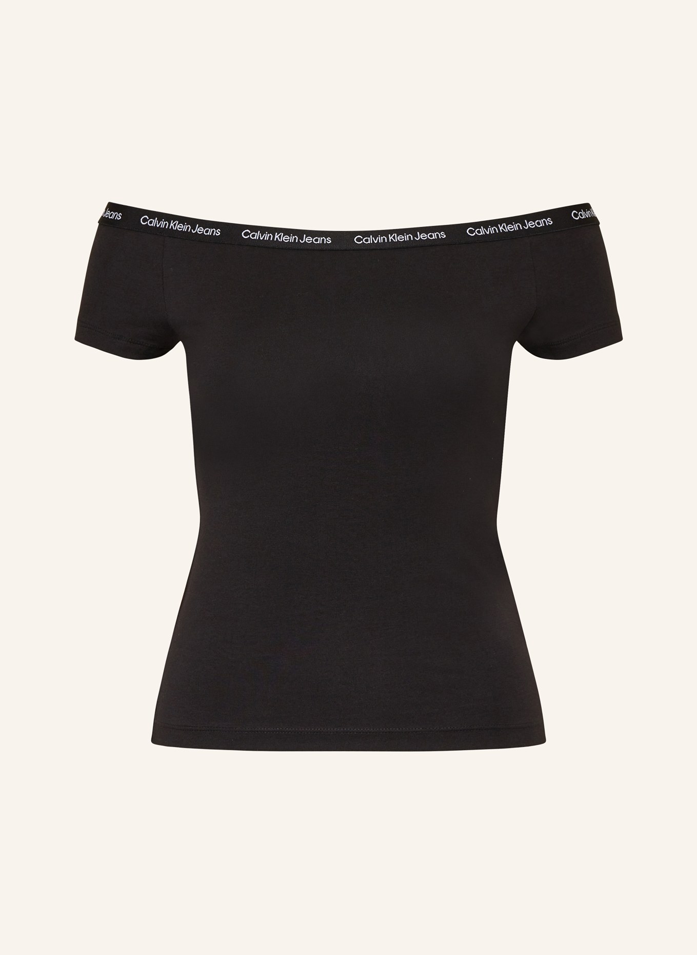 Calvin Klein Jeans Off-shoulder top, Color: BLACK (Image 1)