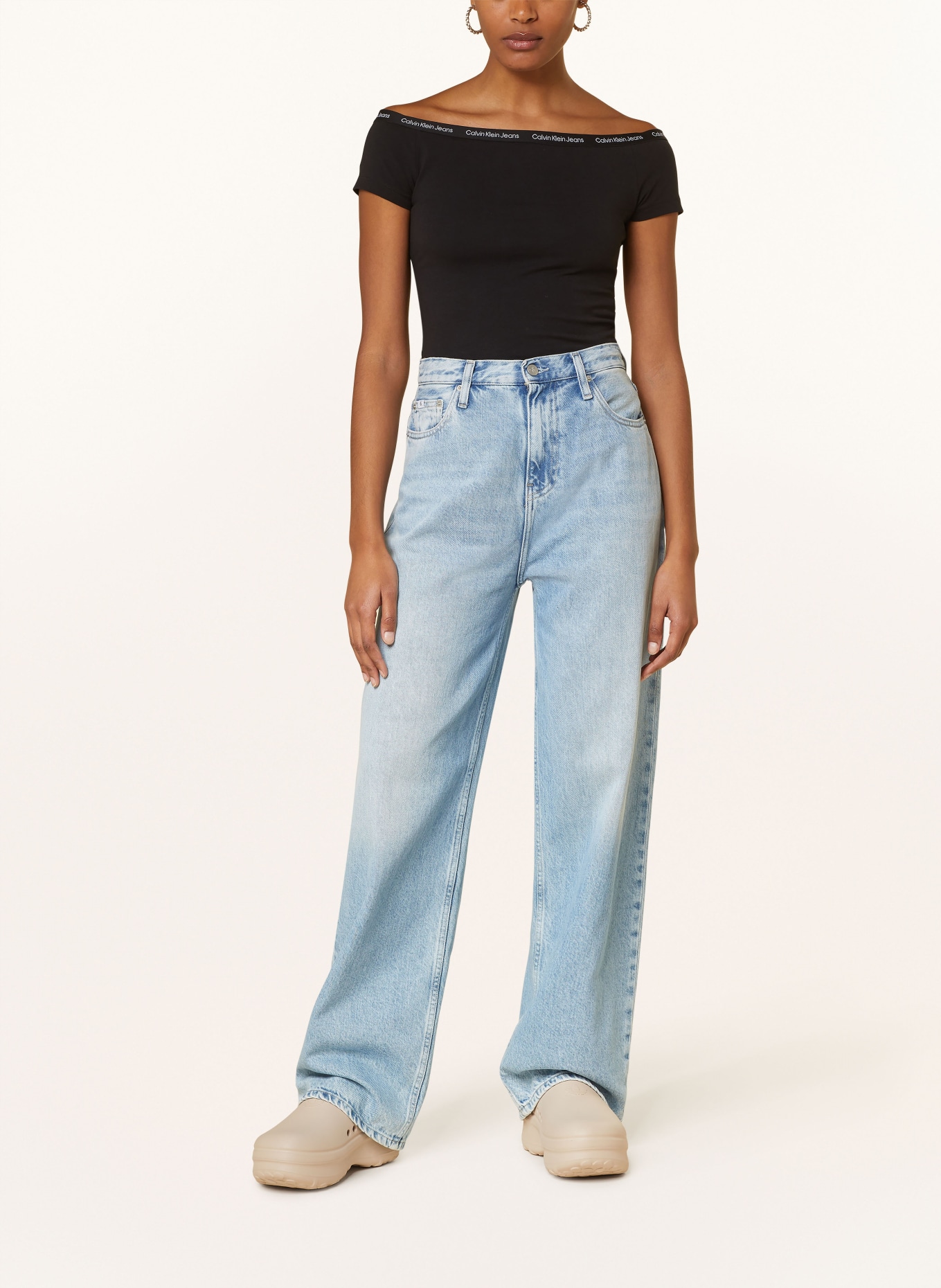 Calvin Klein Jeans Off-Shoulder-Top, Farbe: SCHWARZ (Bild 2)