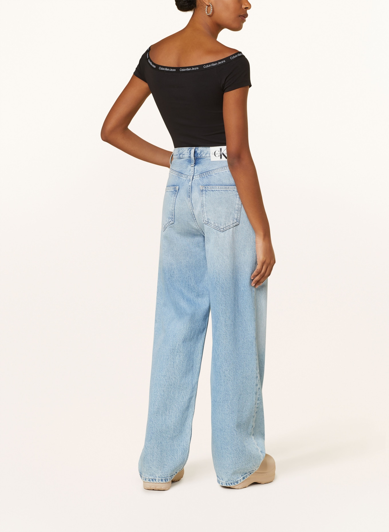 Calvin Klein Jeans Off-Shoulder-Top, Farbe: SCHWARZ (Bild 3)