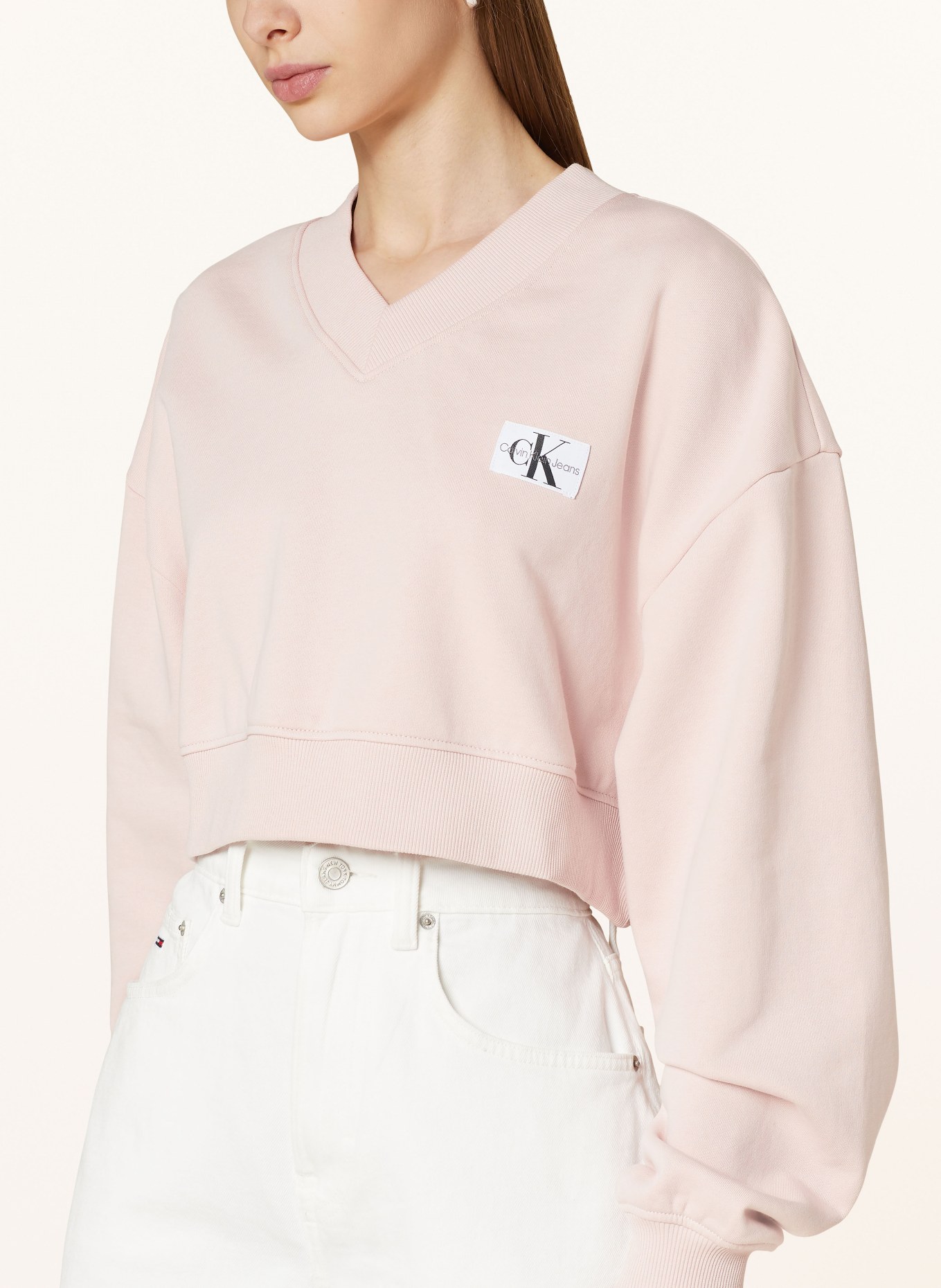 Calvin Klein Jeans Cropped-Sweatshirt, Farbe: ALTROSA (Bild 4)