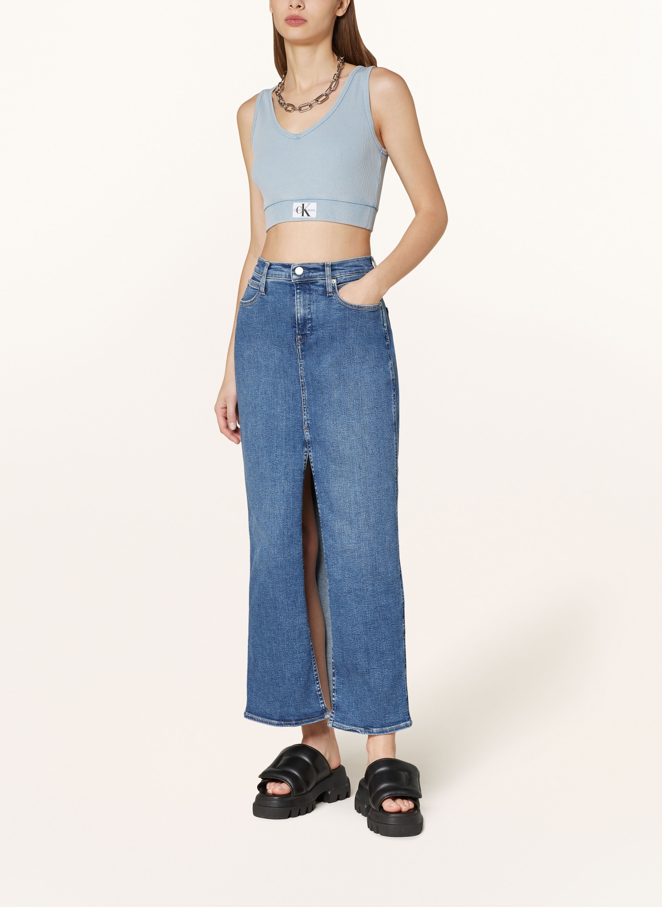 Calvin Klein Jeans Džínová sukně, Barva: MODRÁ (Obrázek 2)