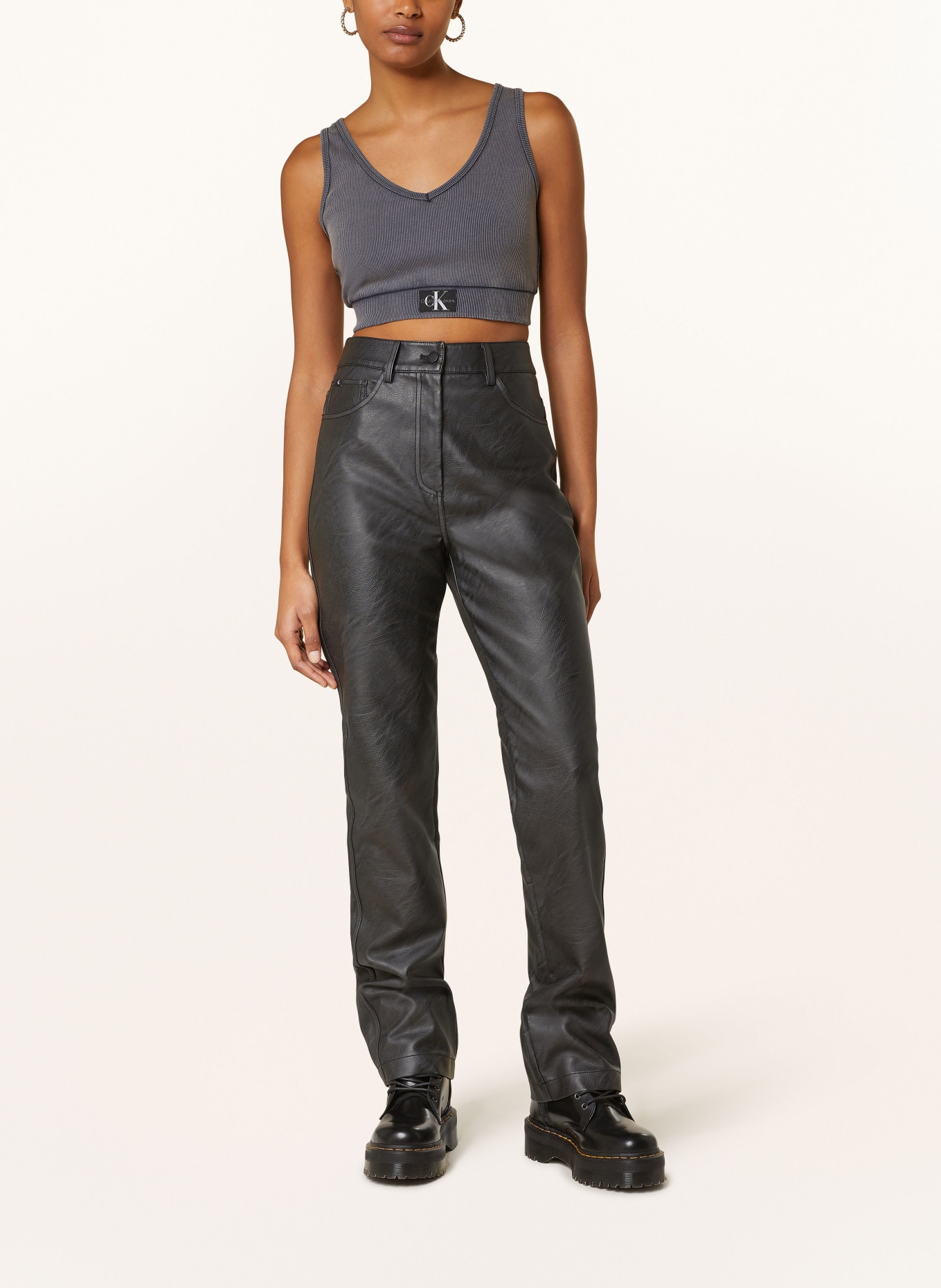 Calvin Klein Jeans Cropped-Top, Farbe: GRAU (Bild 2)