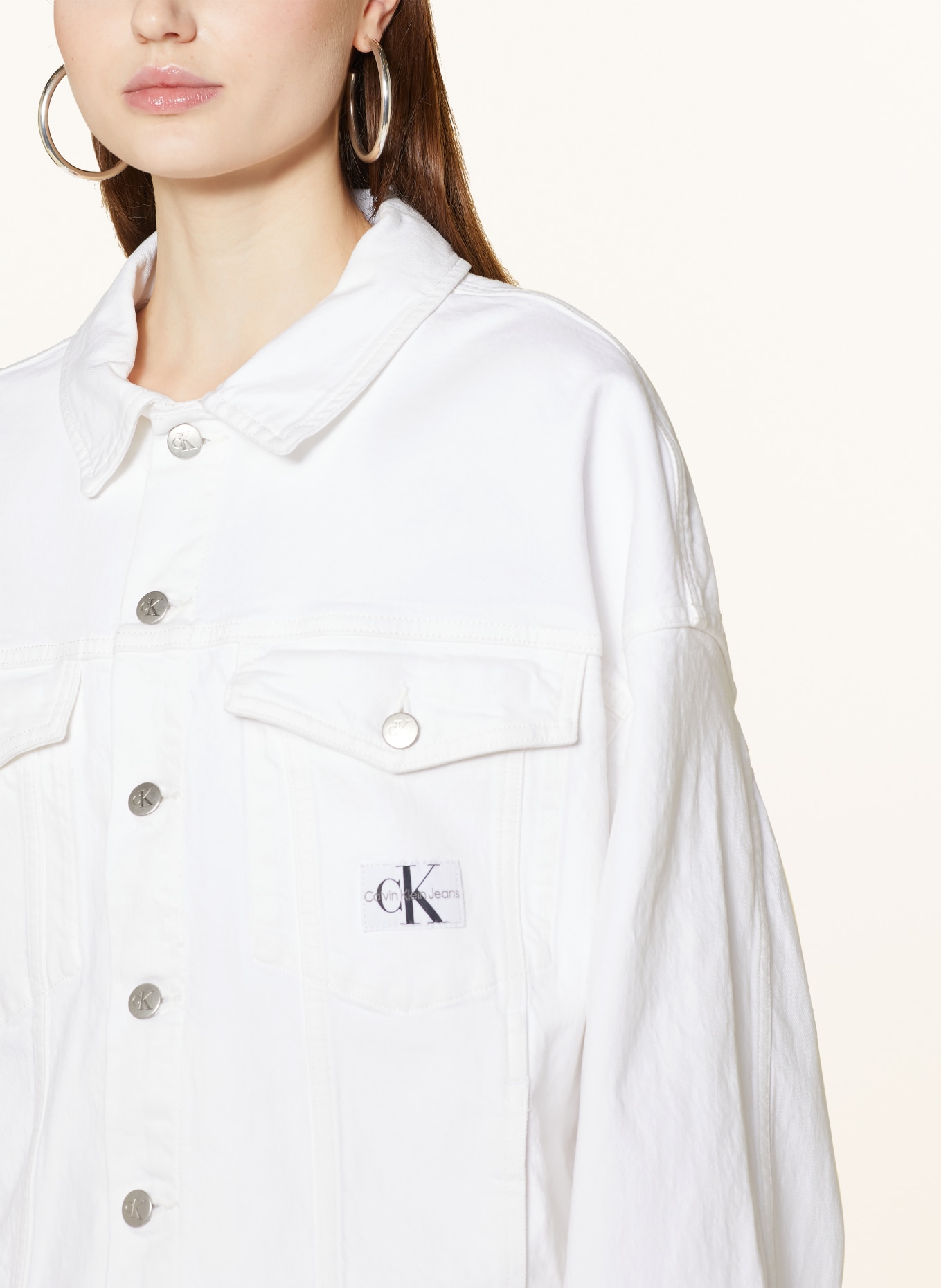 Calvin Klein Jeans Džínová bunda, Barva: BÍLÁ (Obrázek 4)