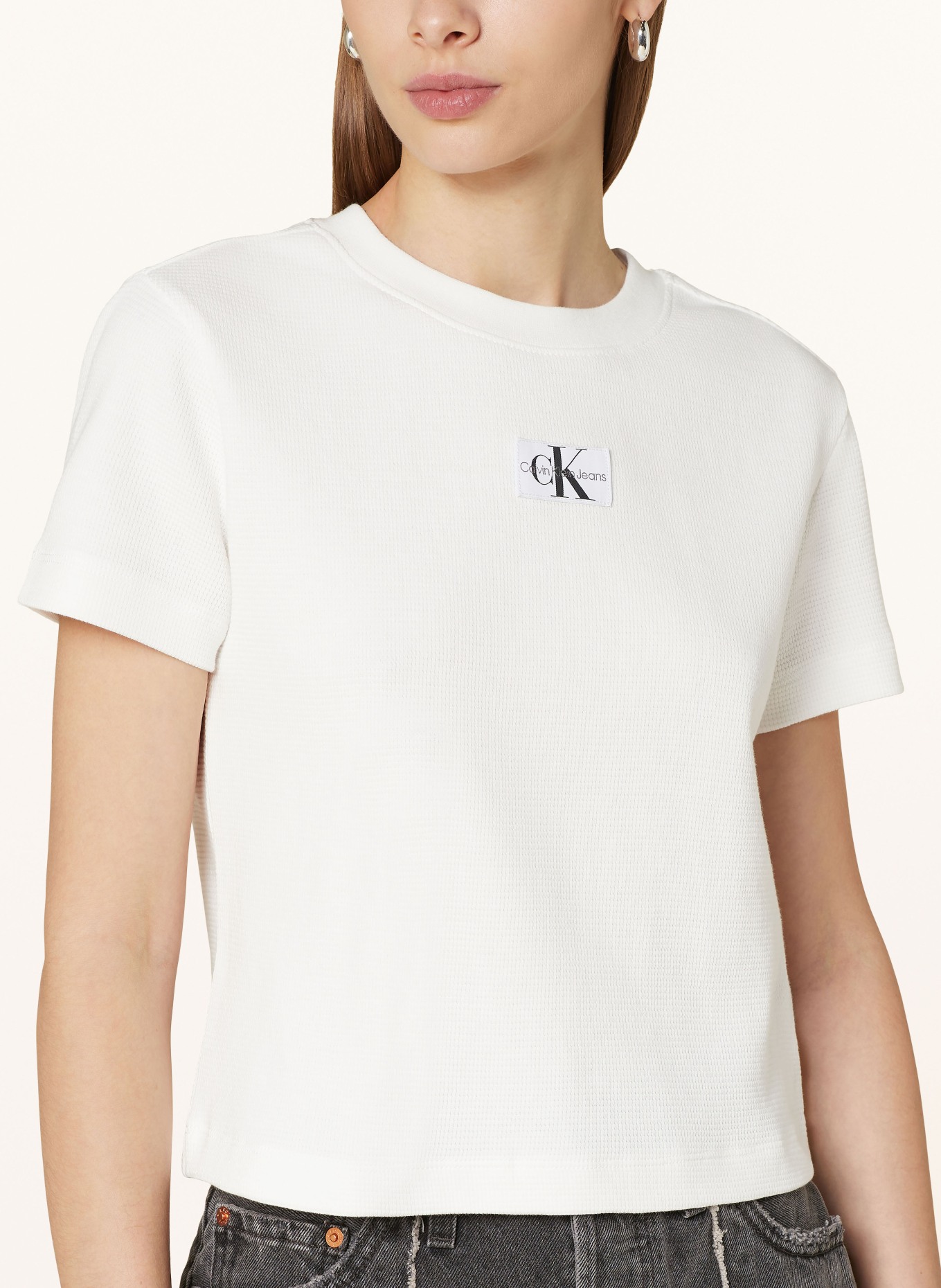 Calvin Klein Jeans T-Shirt, Farbe: CREME (Bild 4)