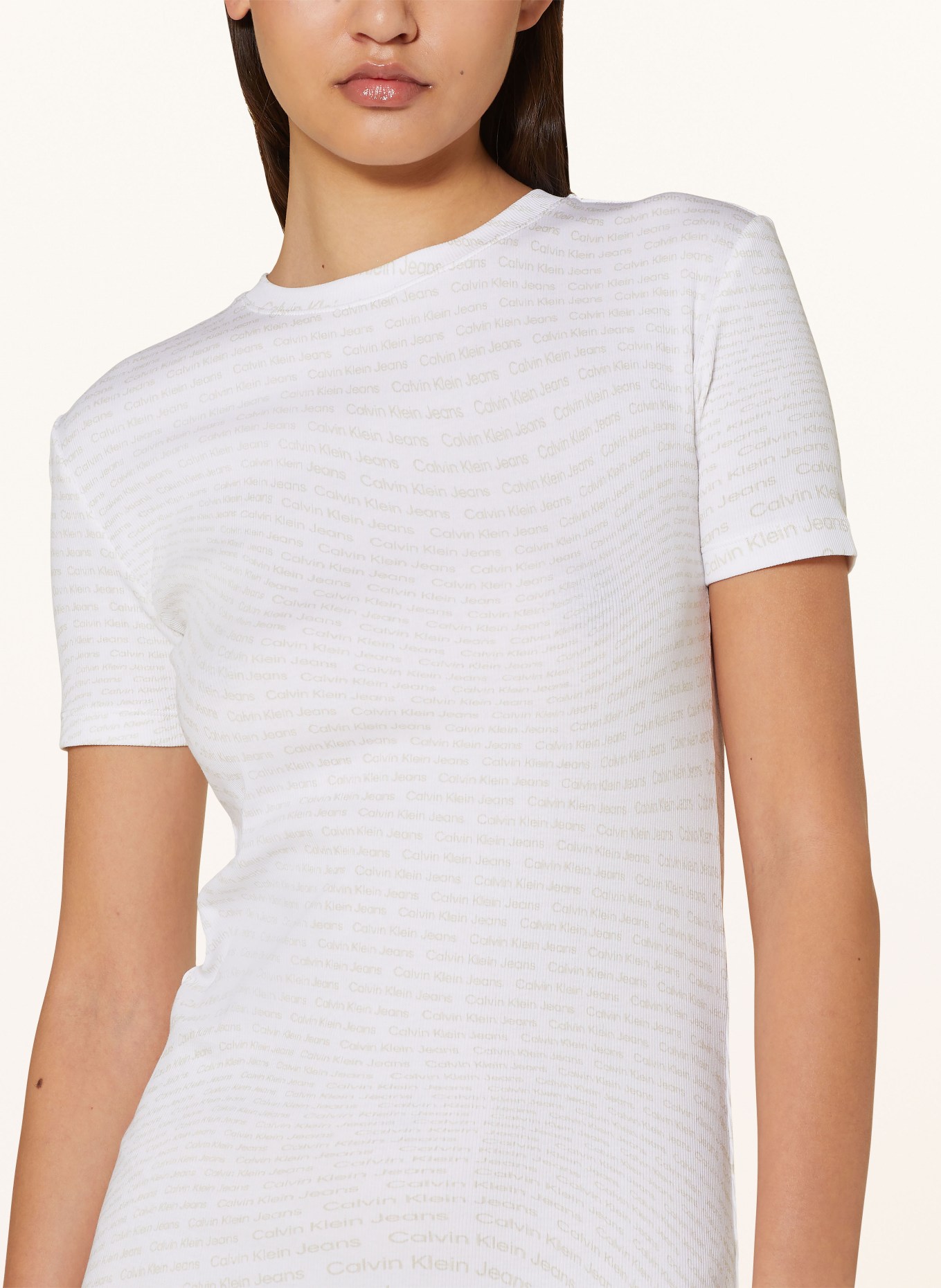 Calvin Klein Jeans Jersey dress, Color: WHITE/ BEIGE (Image 4)