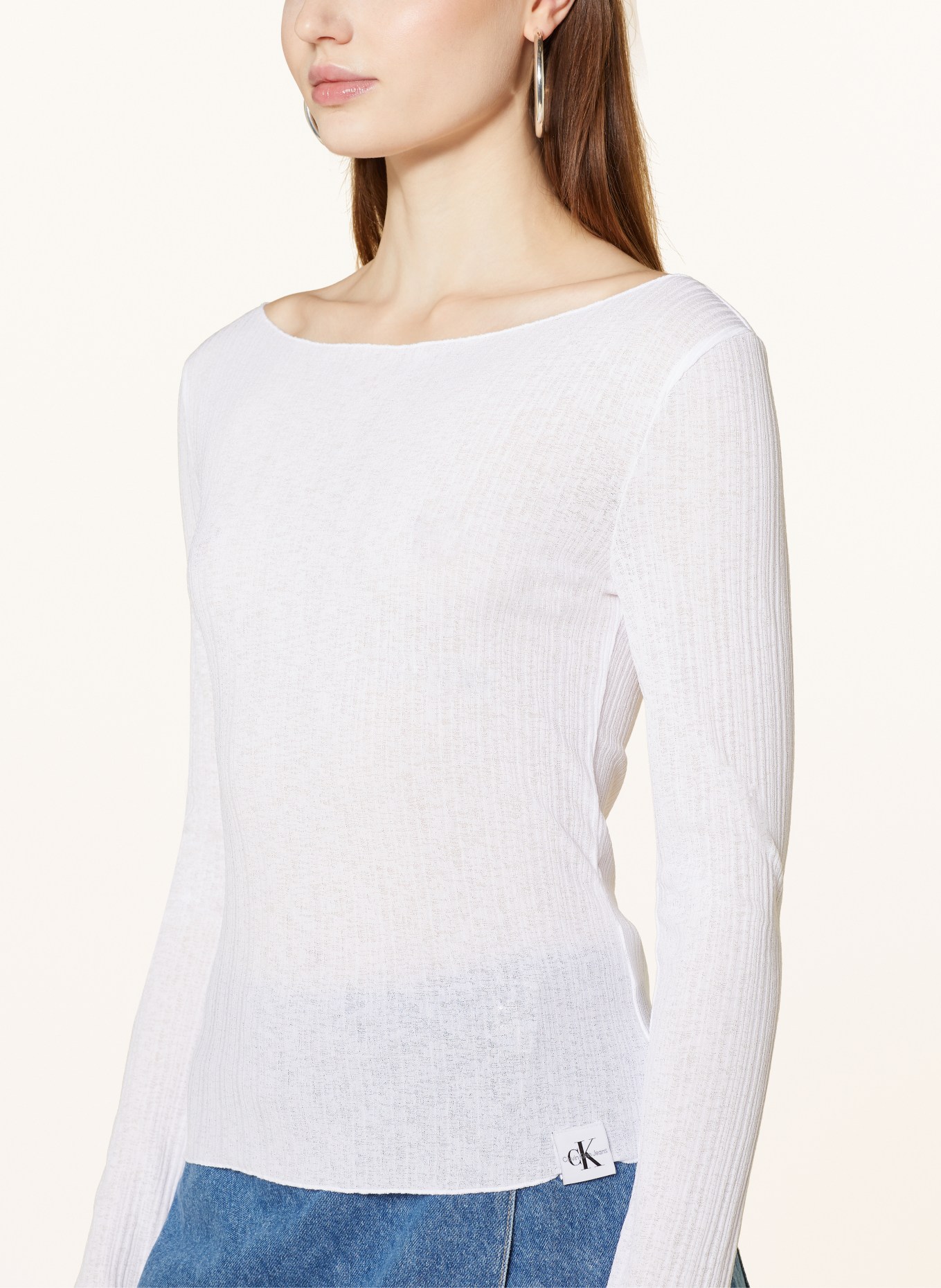Calvin Klein Jeans Long sleeve shirt, Color: WHITE (Image 4)