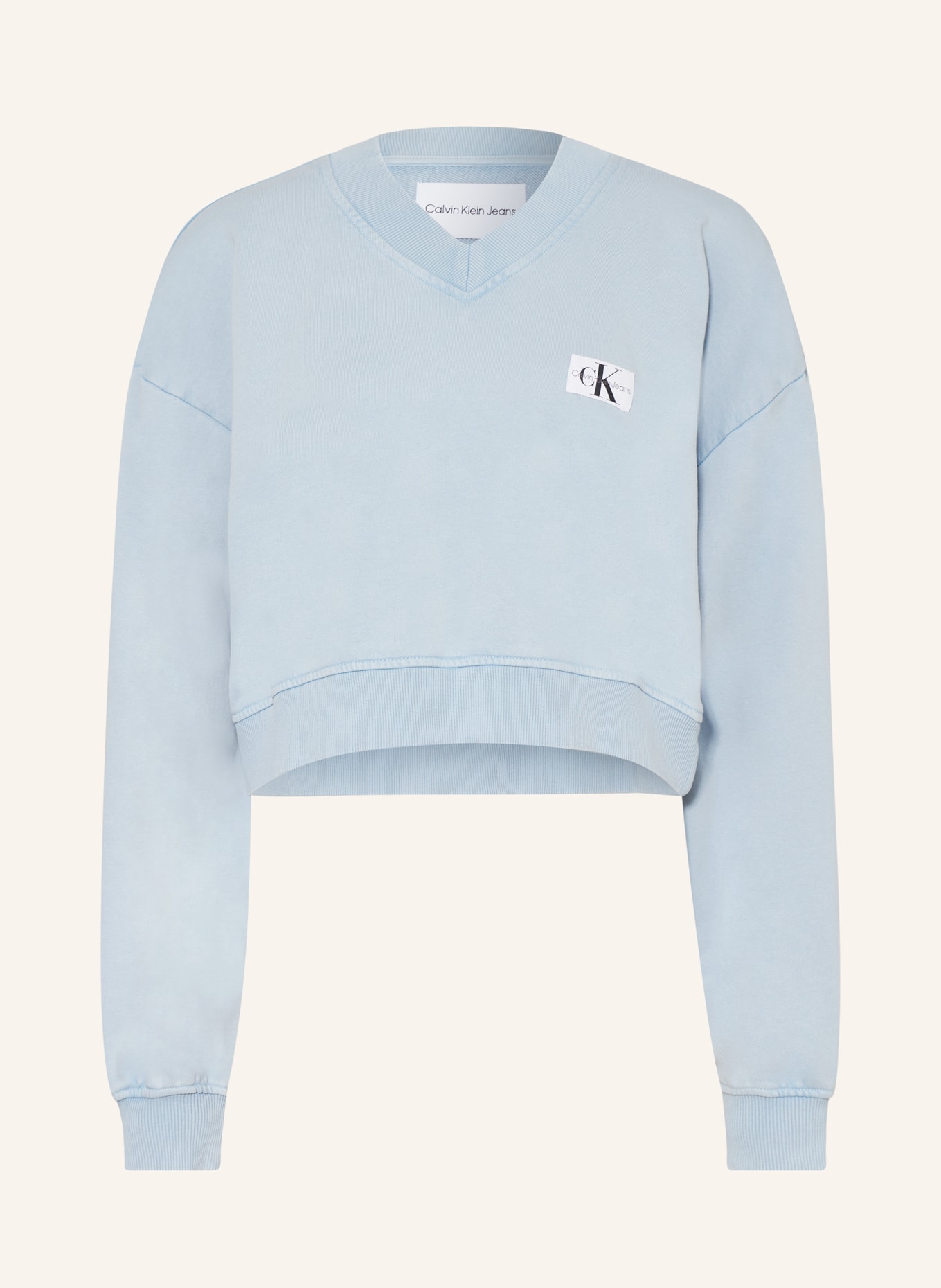 Calvin Klein Jeans Cropped-Sweatshirt, Farbe: HELLBLAU (Bild 1)