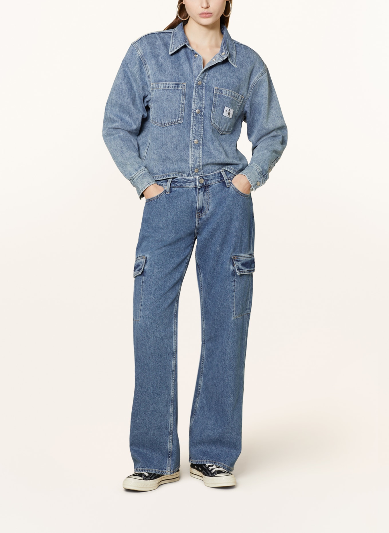 Calvin Klein Jeans Jeansy bojówki, Kolor: 1A4 DENIM MEDIUM (Obrazek 2)