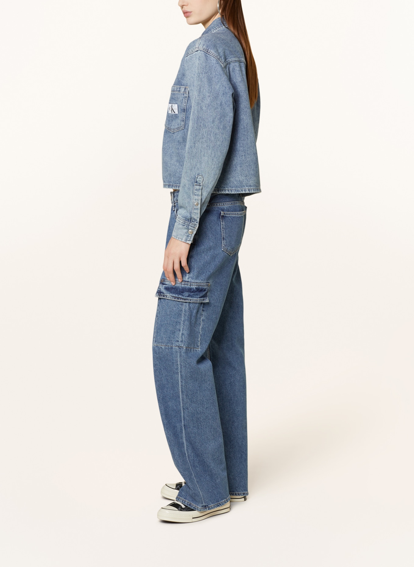 Calvin Klein Jeans Jeansy bojówki, Kolor: 1A4 DENIM MEDIUM (Obrazek 4)