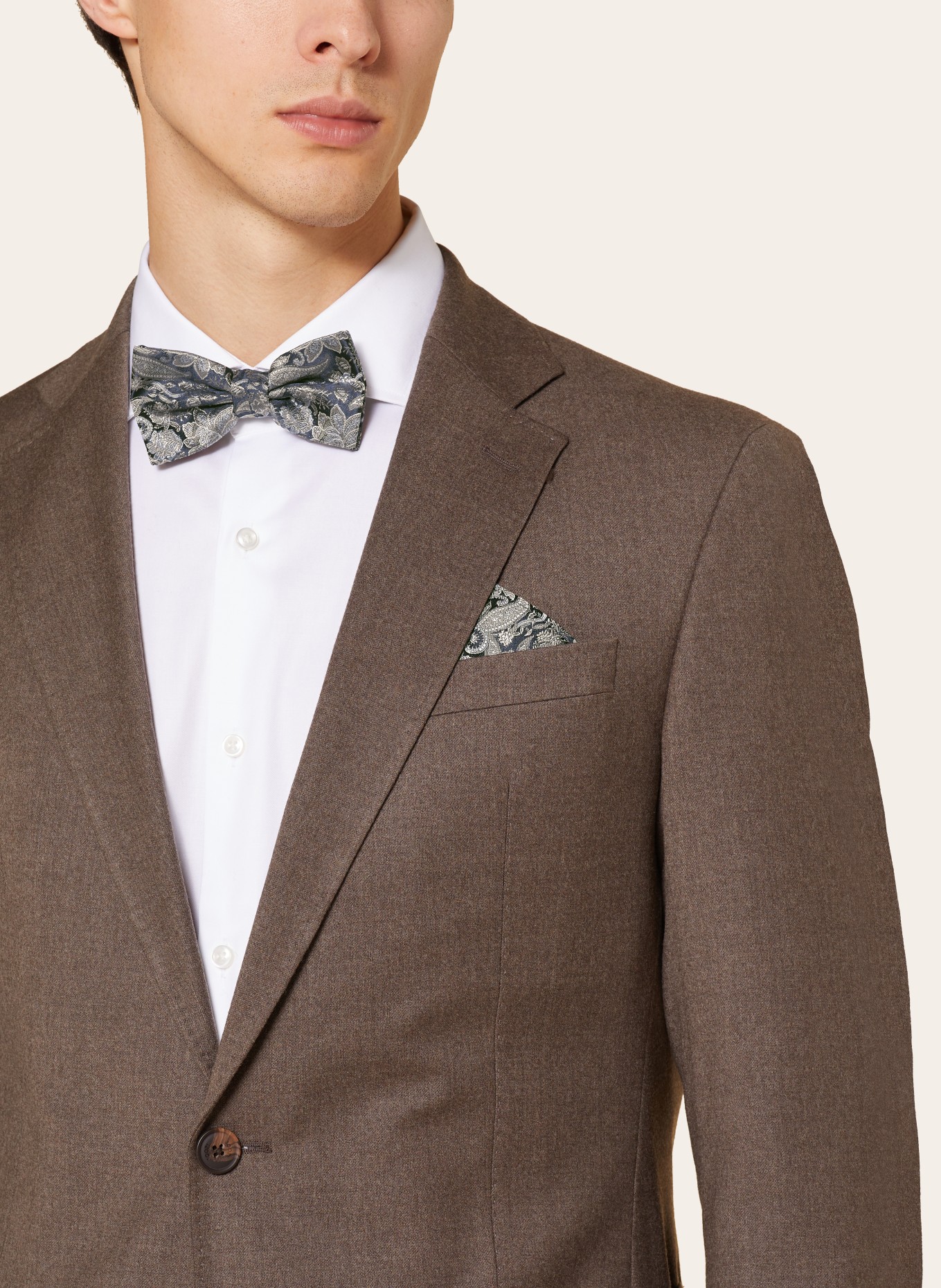 PAUL Set: Bow tie and pocket square, Color: GRAY/ BLUE (Image 6)