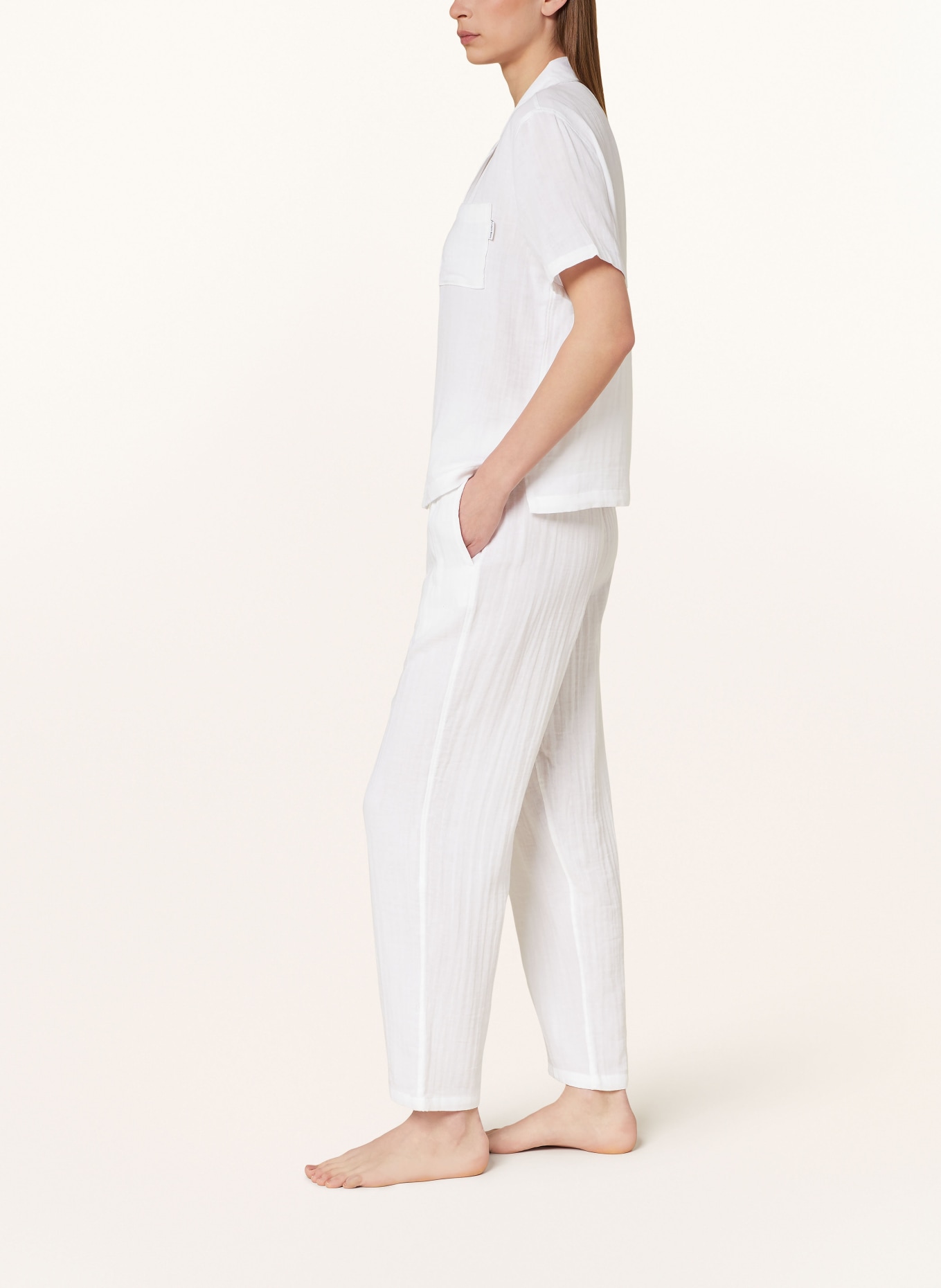 Calvin Klein Pajama pants PURE TEXTURED, Color: WHITE (Image 4)