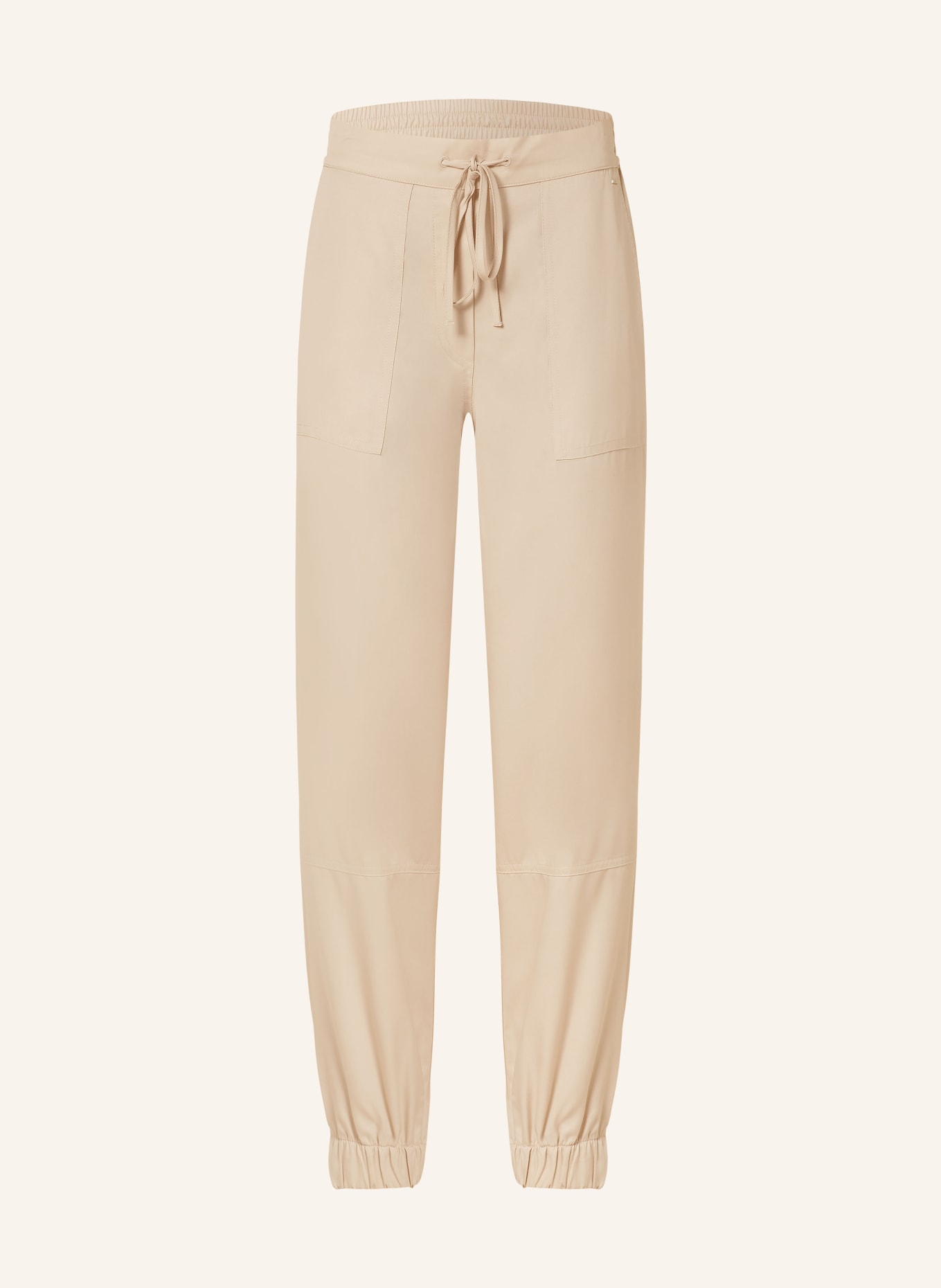 JOOP! Satin pants in jogger style, Color: CREAM (Image 1)