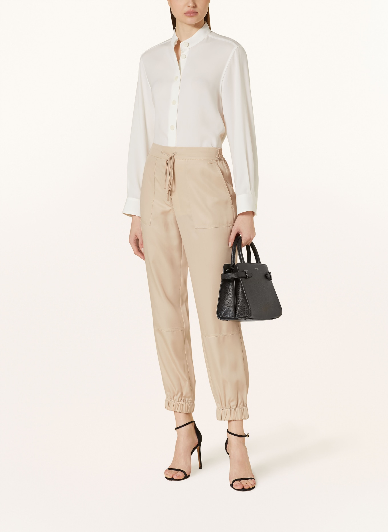 JOOP! Satin pants in jogger style, Color: CREAM (Image 2)