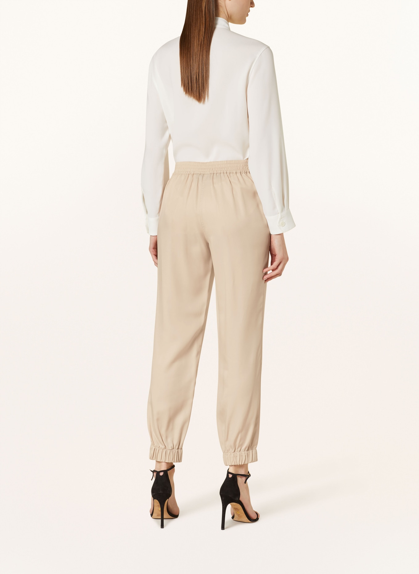JOOP! Satin pants in jogger style, Color: CREAM (Image 3)