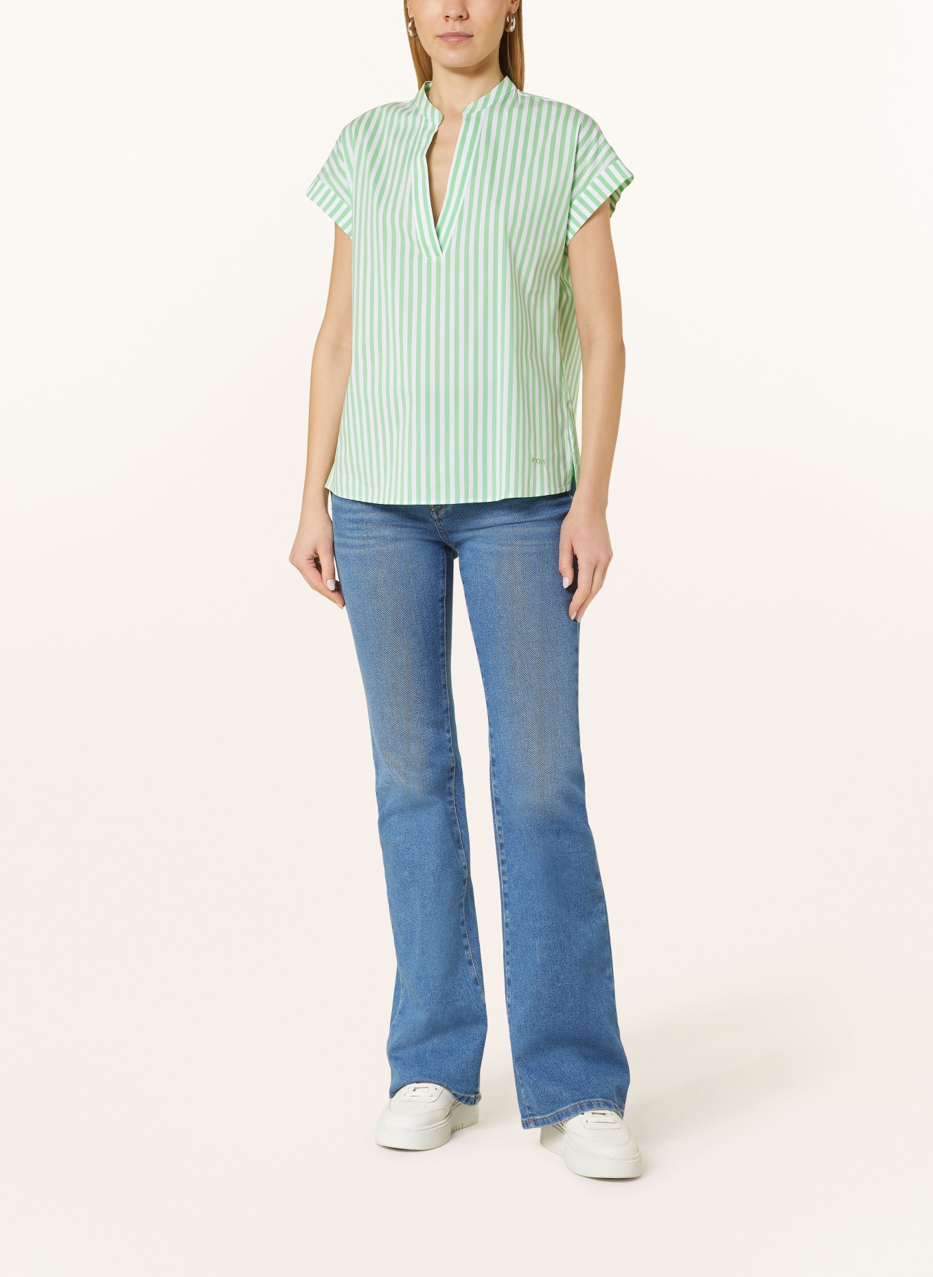 JOOP! Blouse top, Color: WHITE/ GREEN (Image 2)