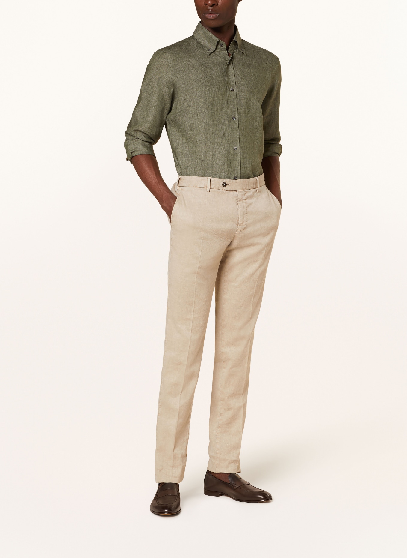 BOSS Leinenhemd JAKE Regular Fit, Farbe: OLIV (Bild 2)