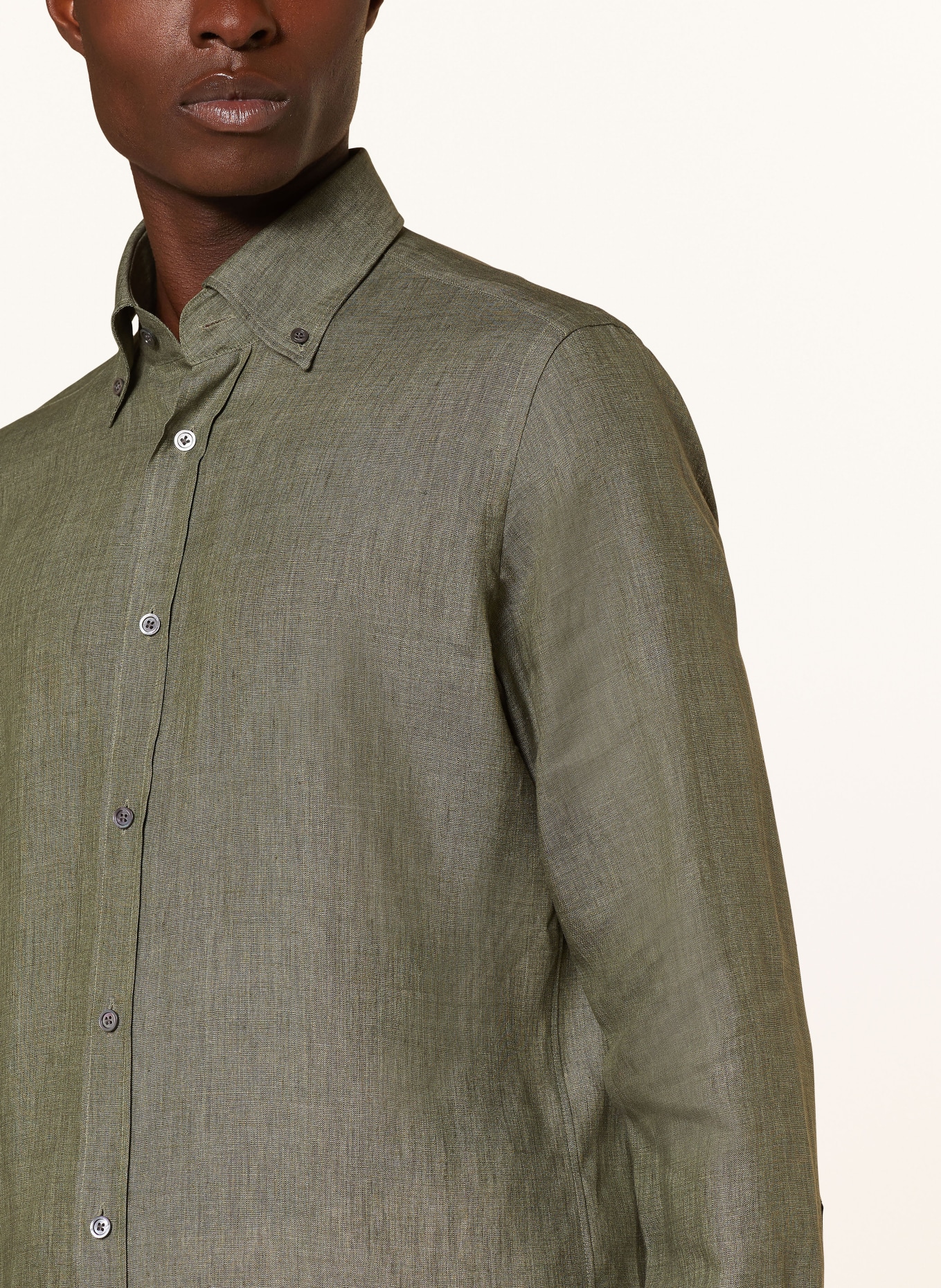 BOSS Leinenhemd JAKE Regular Fit, Farbe: OLIV (Bild 4)