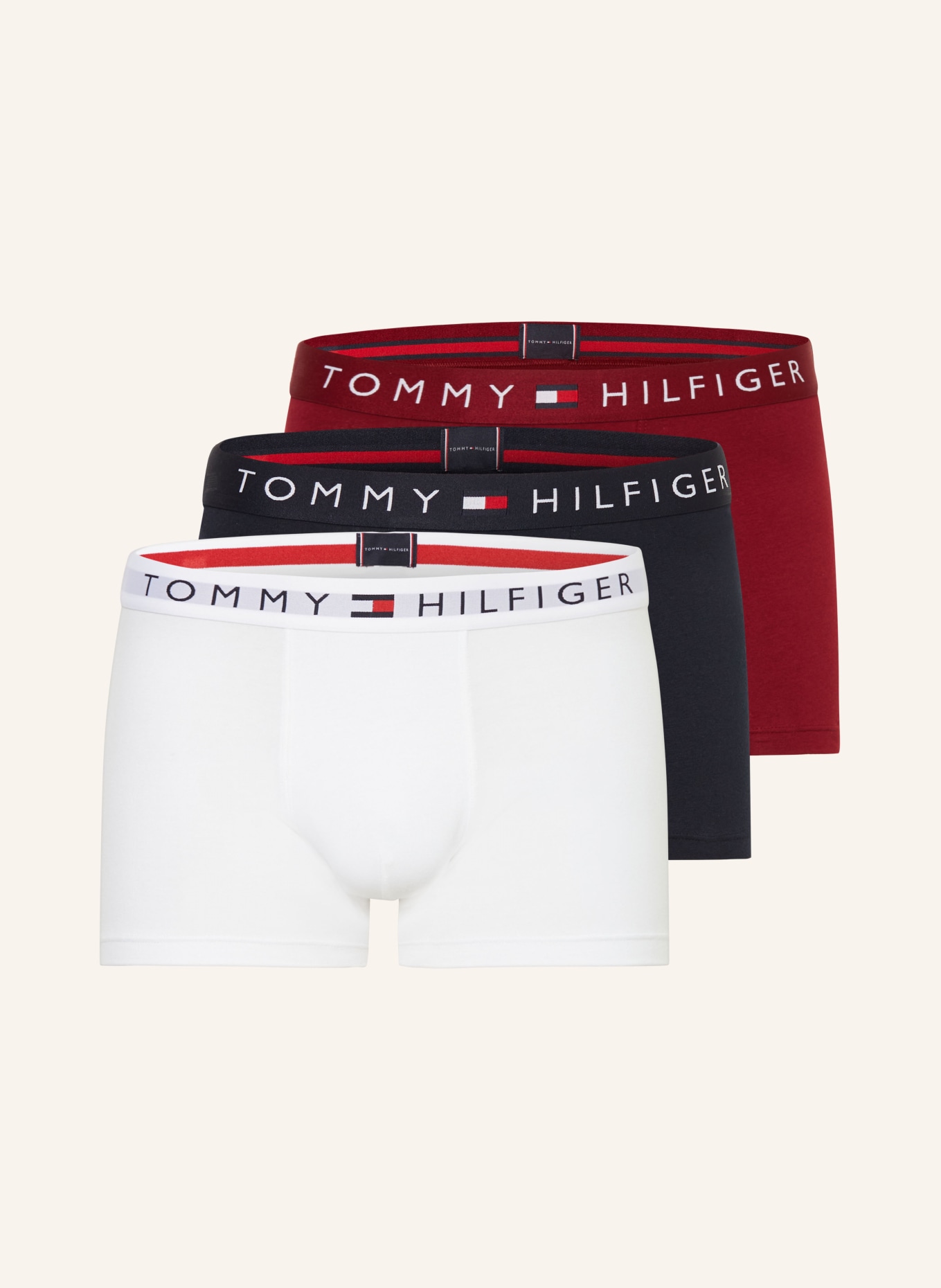 TOMMY HILFIGER 3-pack boxer shorts, Color: WHITE/ DARK BLUE/ DARK RED (Image 1)