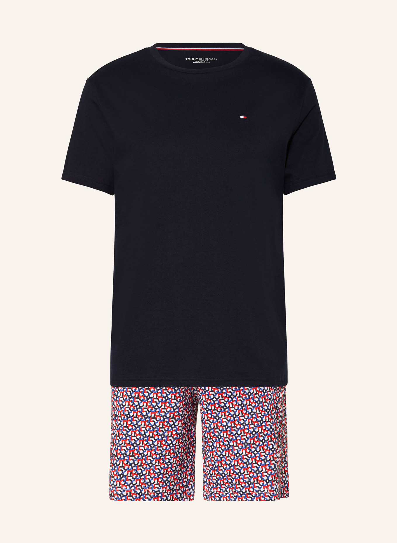 TOMMY HILFIGER Shorty pajamas, Color: DARK BLUE/ RED/ WHITE (Image 1)
