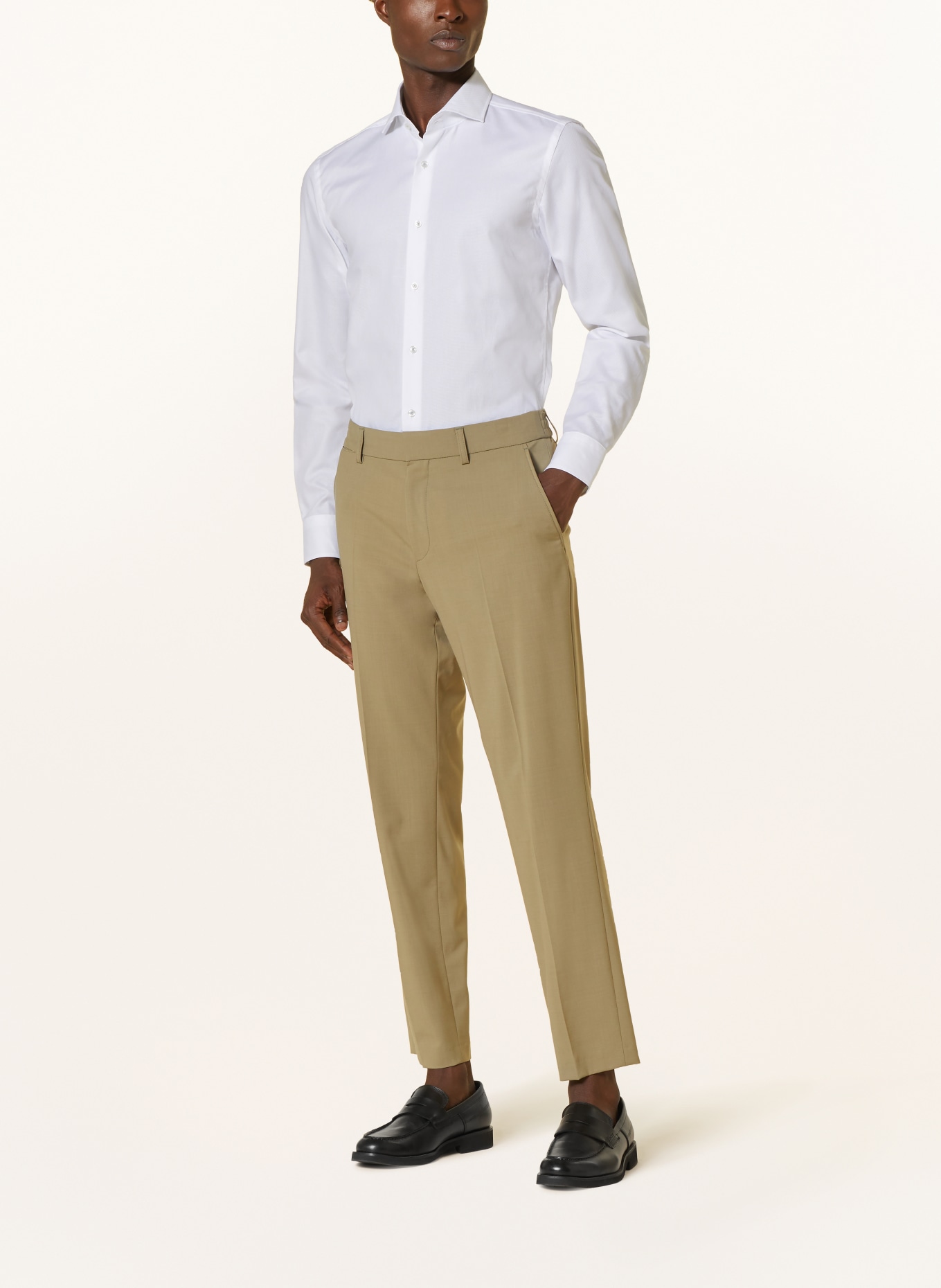 BOSS Piqué-Hemd HANK Slim Fit, Farbe: WEISS (Bild 2)