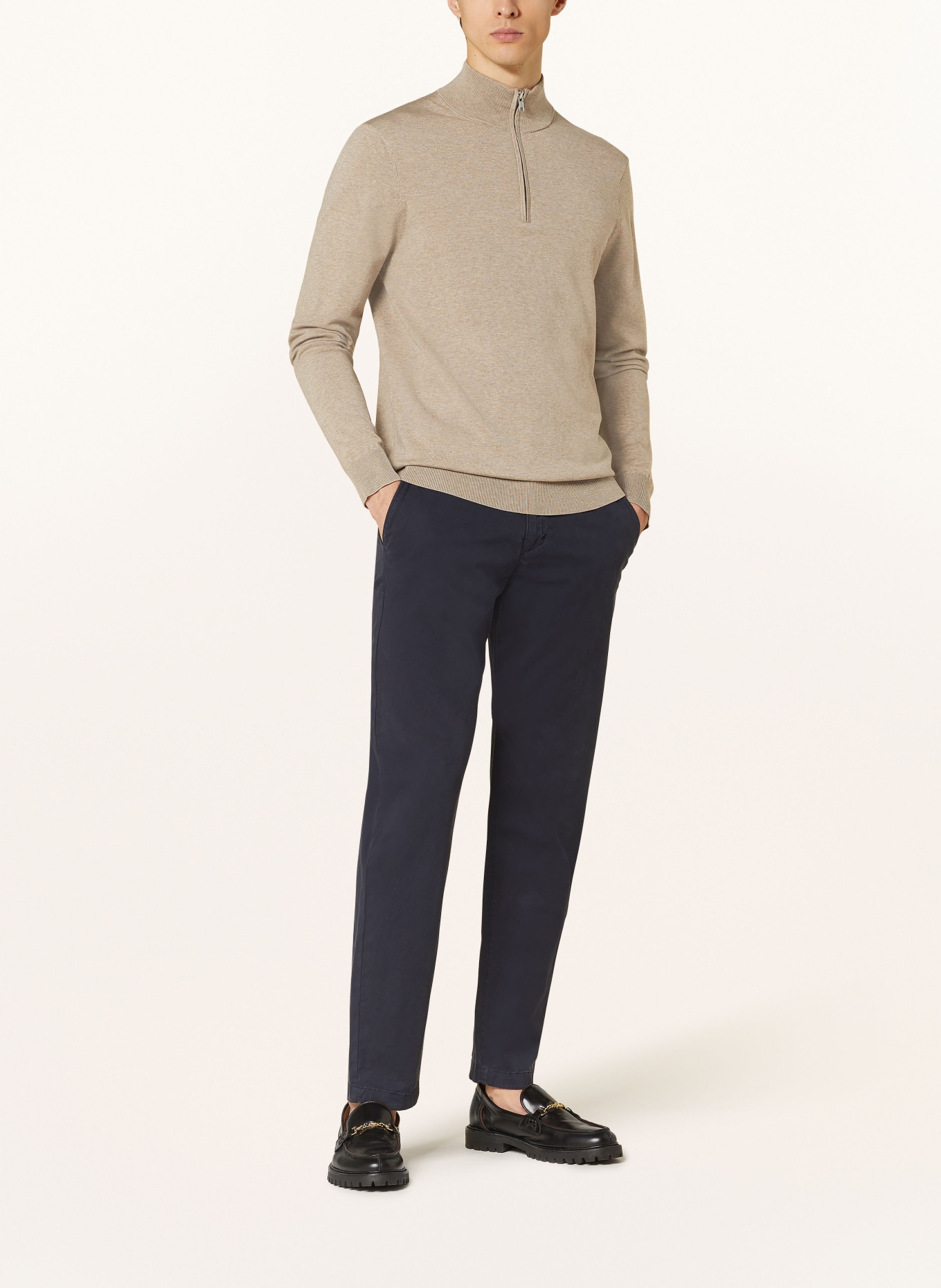 PROFUOMO Half-zip sweater, Color: BEIGE (Image 2)