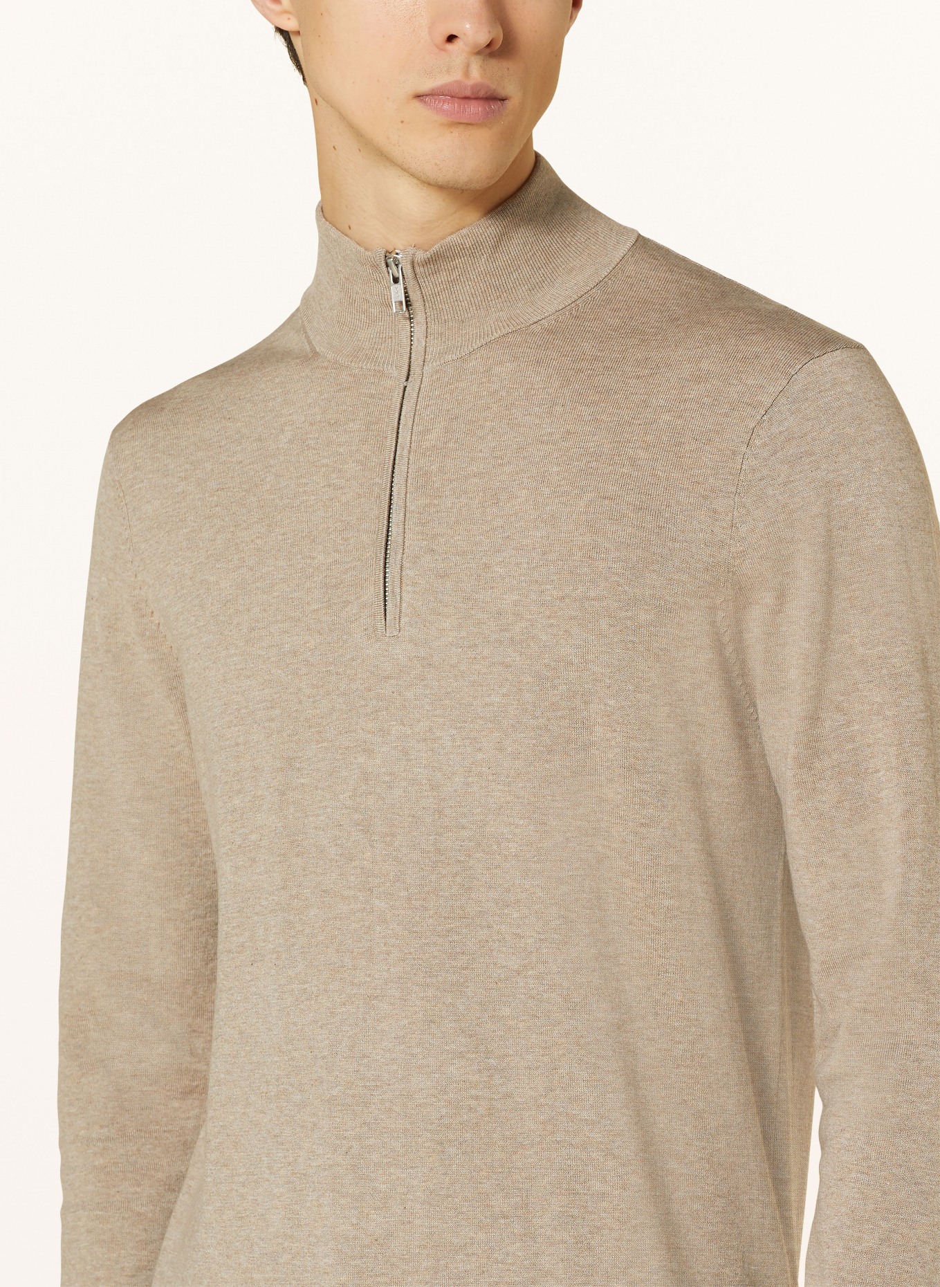 PROFUOMO Half-zip sweater, Color: BEIGE (Image 4)