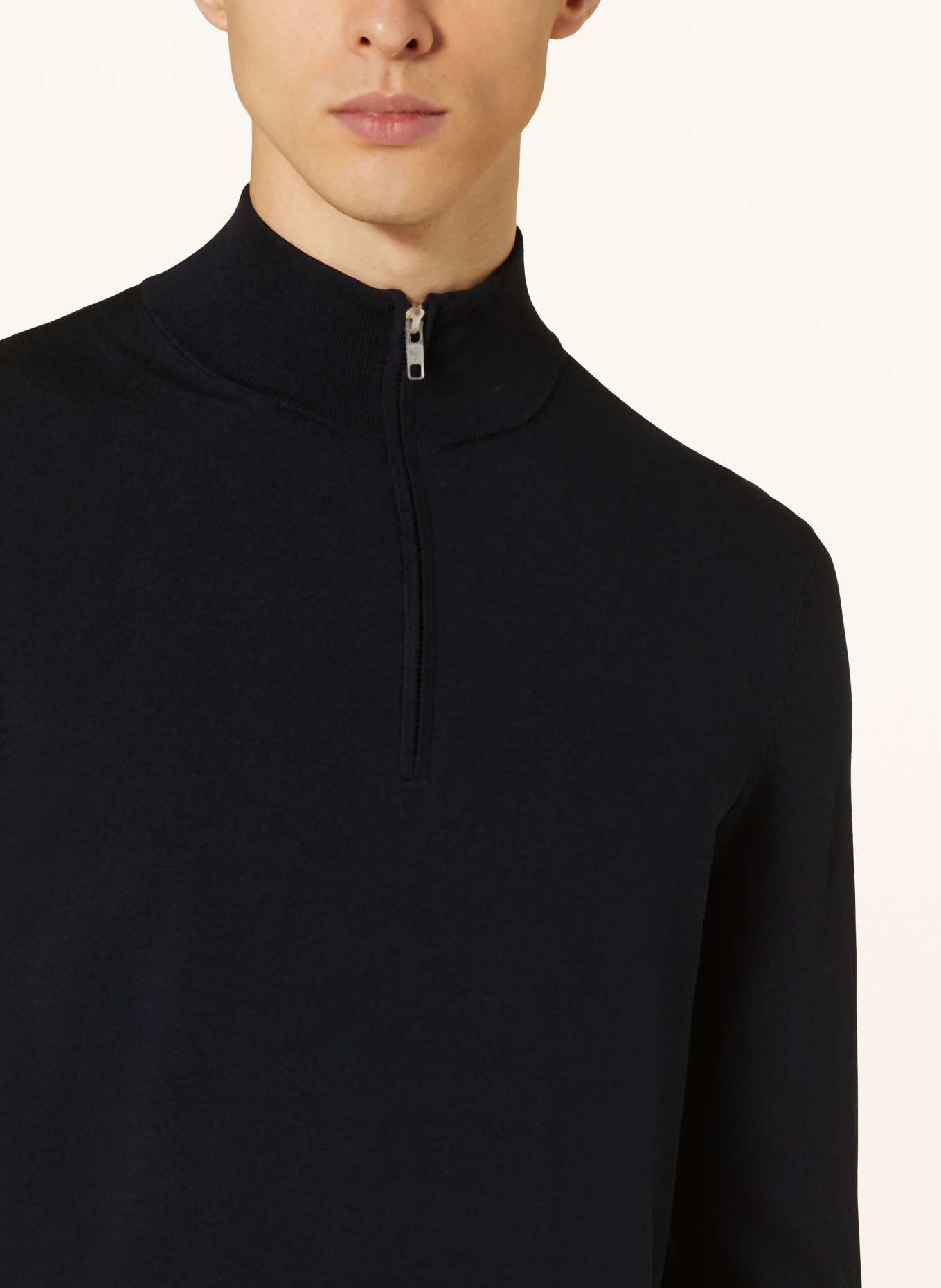 PROFUOMO Half-zip sweater, Color: DARK BLUE (Image 4)