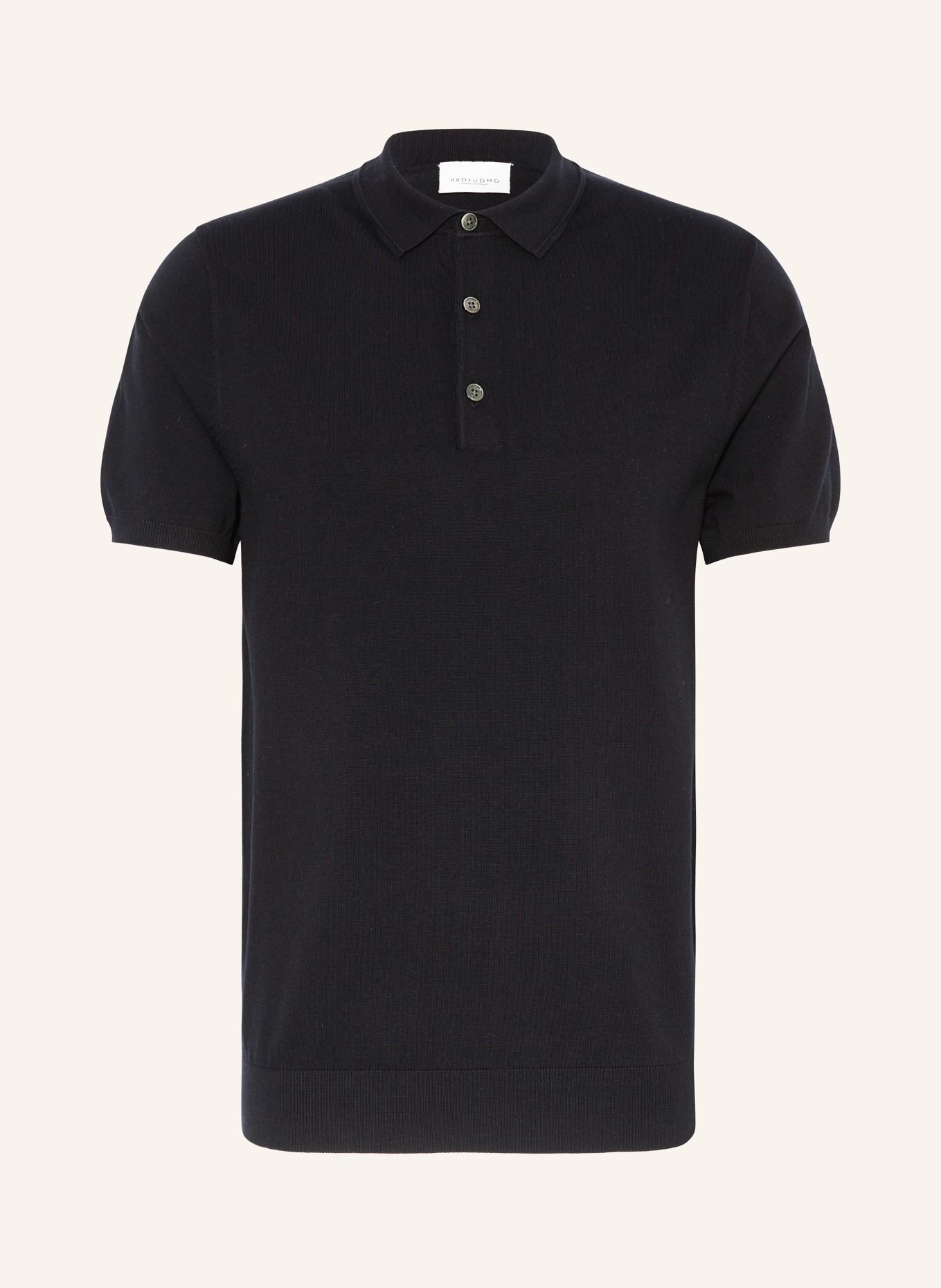 PROFUOMO Knitted polo shirt, Color: DARK BLUE (Image 1)