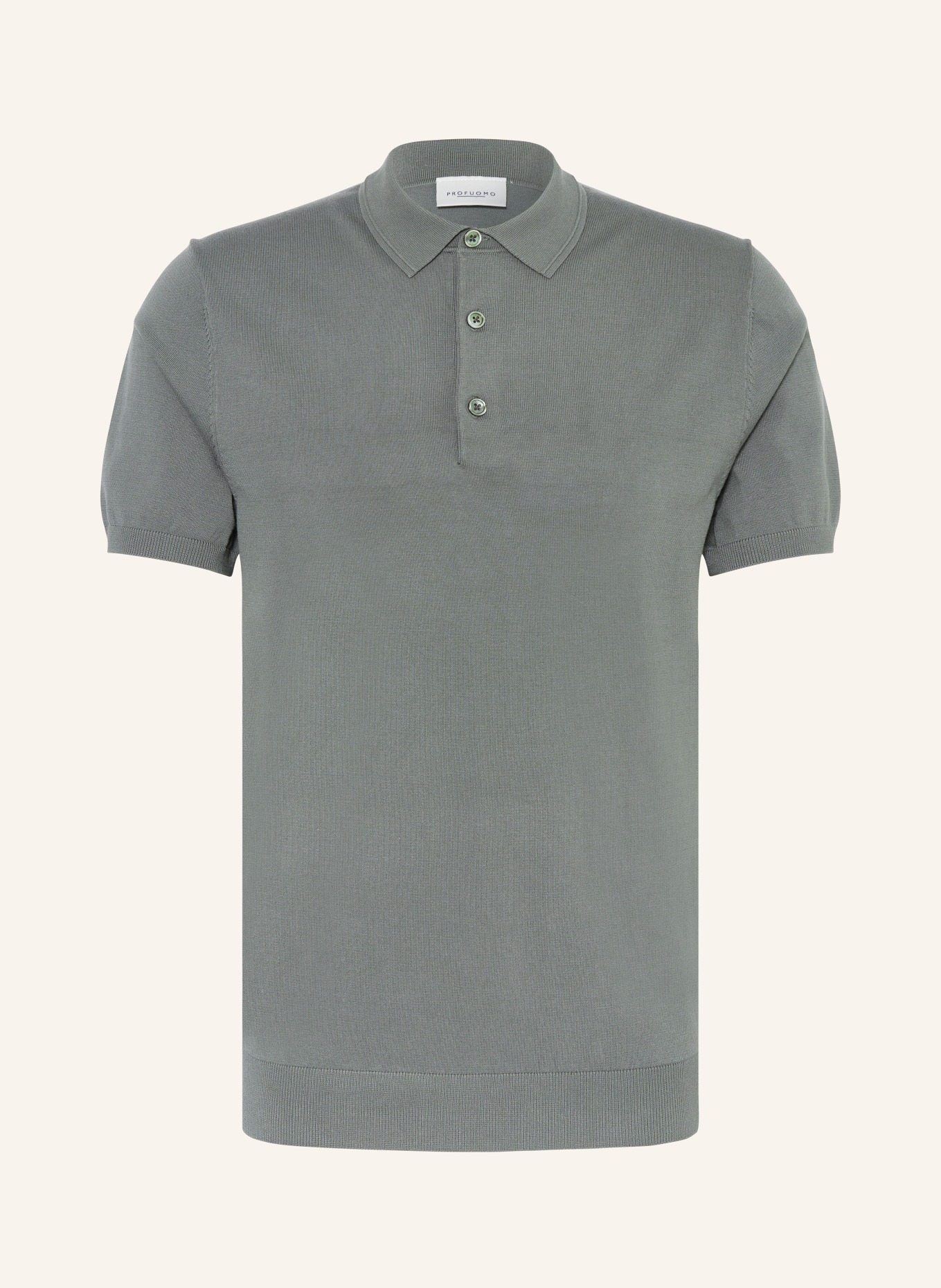 PROFUOMO Knitted polo shirt, Color: GREEN (Image 1)