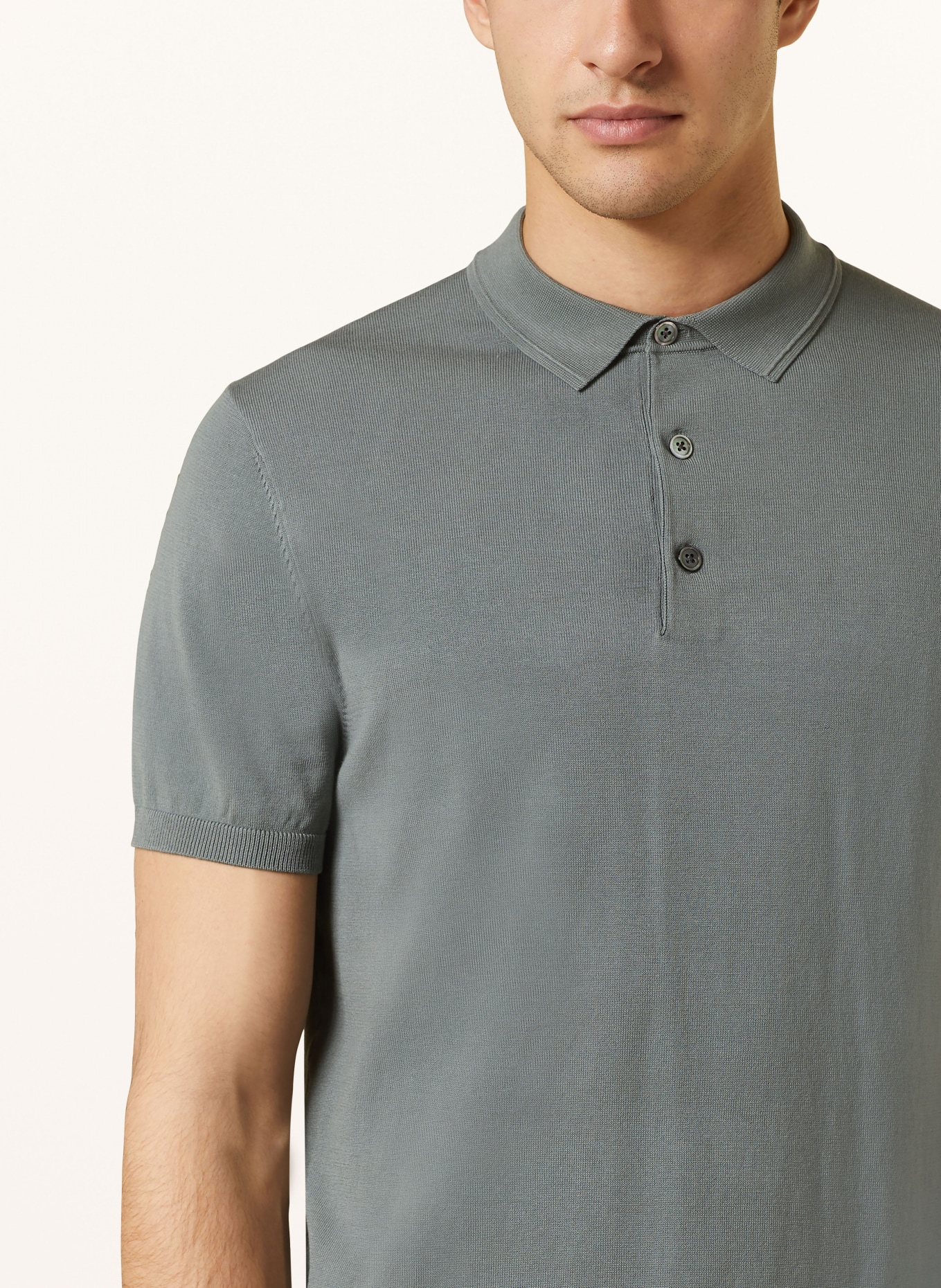 PROFUOMO Knitted polo shirt, Color: GREEN (Image 4)