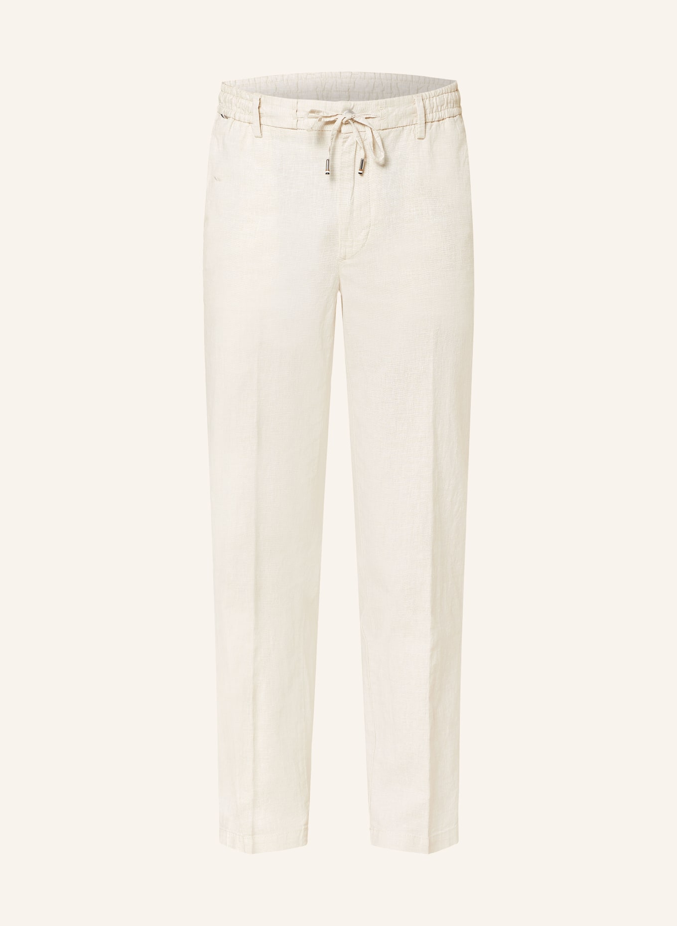 BOSS Trousers KANE regular tapered fit with linen, Color: BEIGE (Image 1)