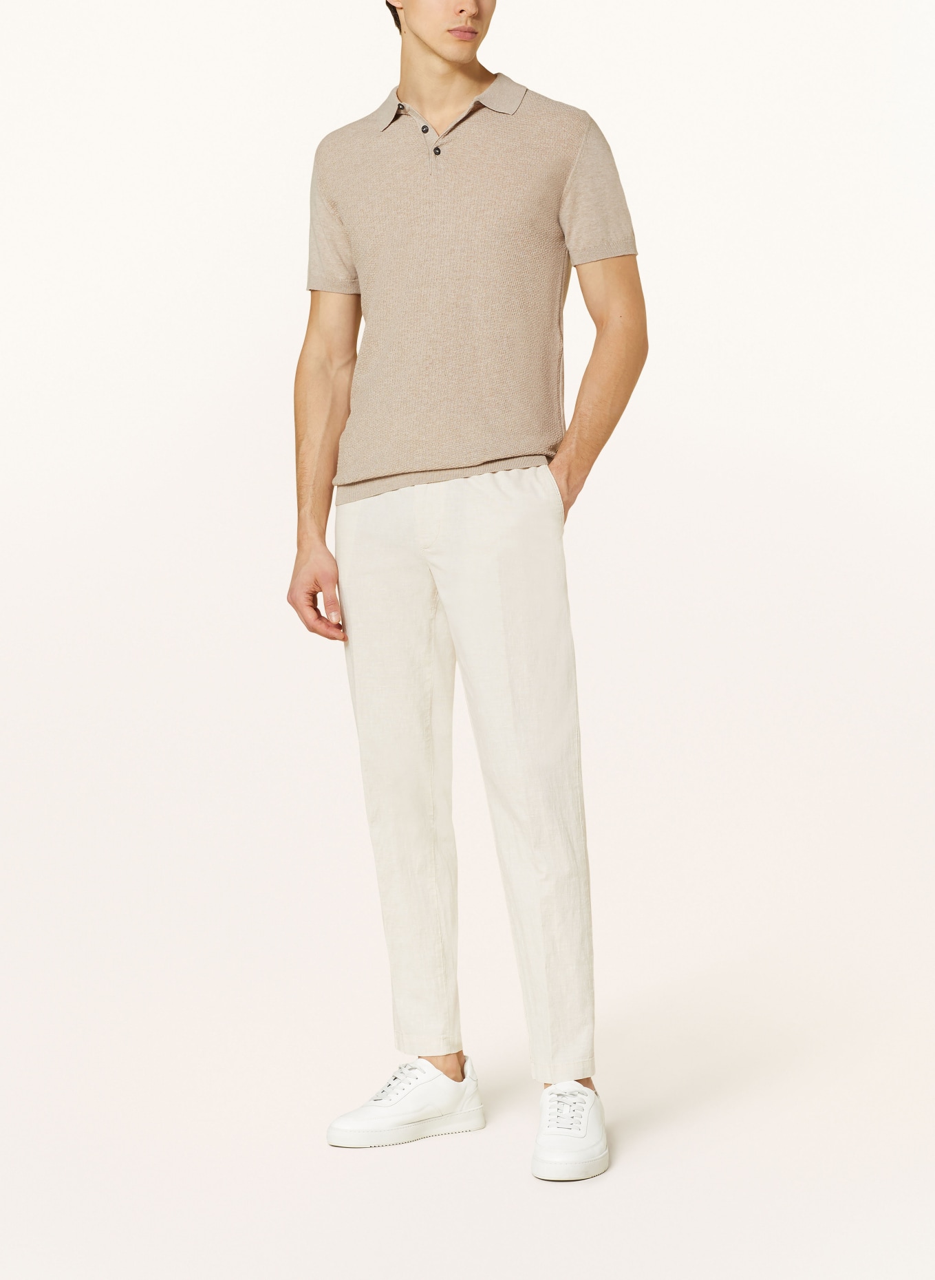BOSS Trousers KANE regular tapered fit with linen, Color: BEIGE (Image 2)