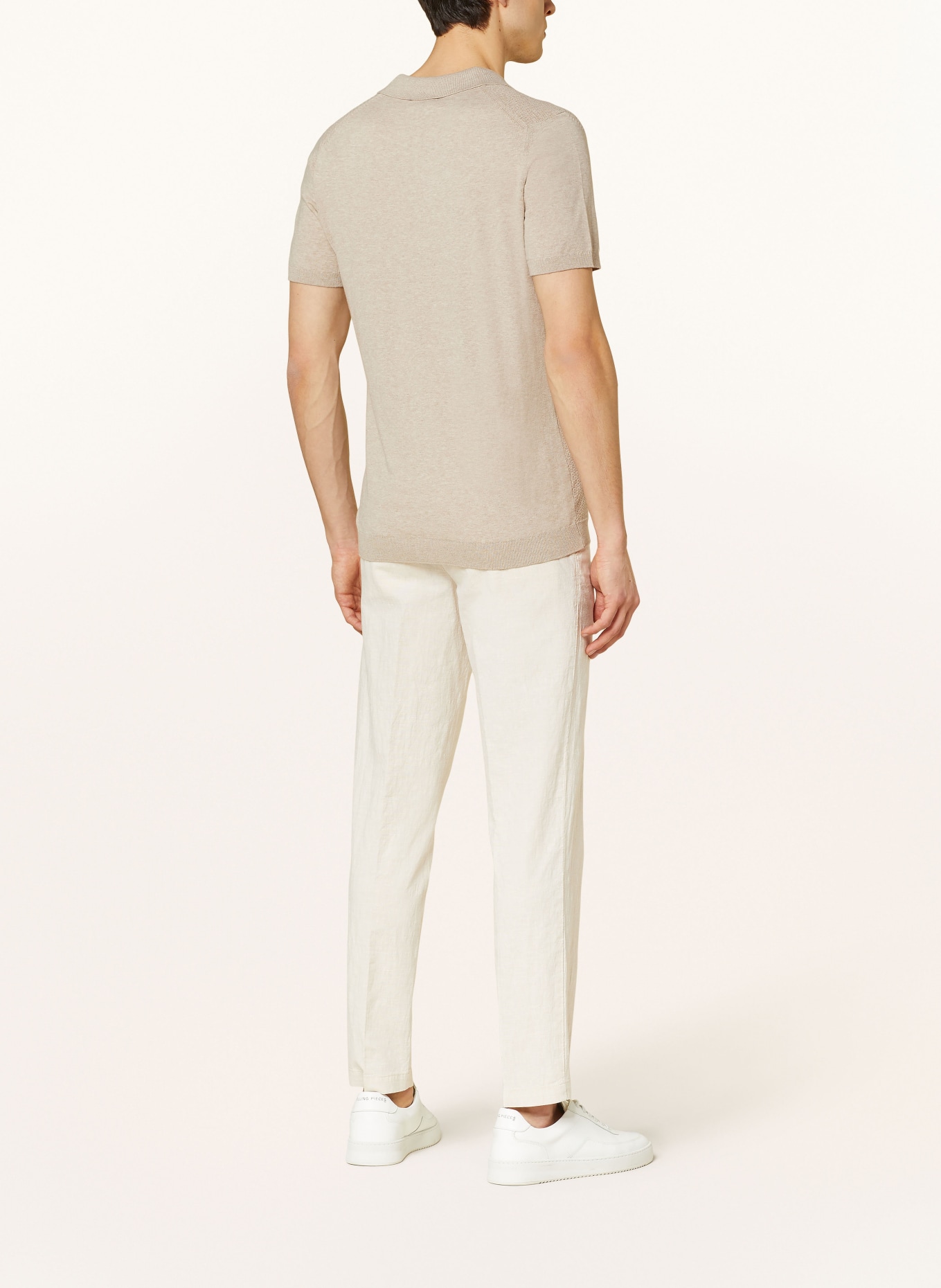 BOSS Trousers KANE regular tapered fit with linen, Color: BEIGE (Image 3)
