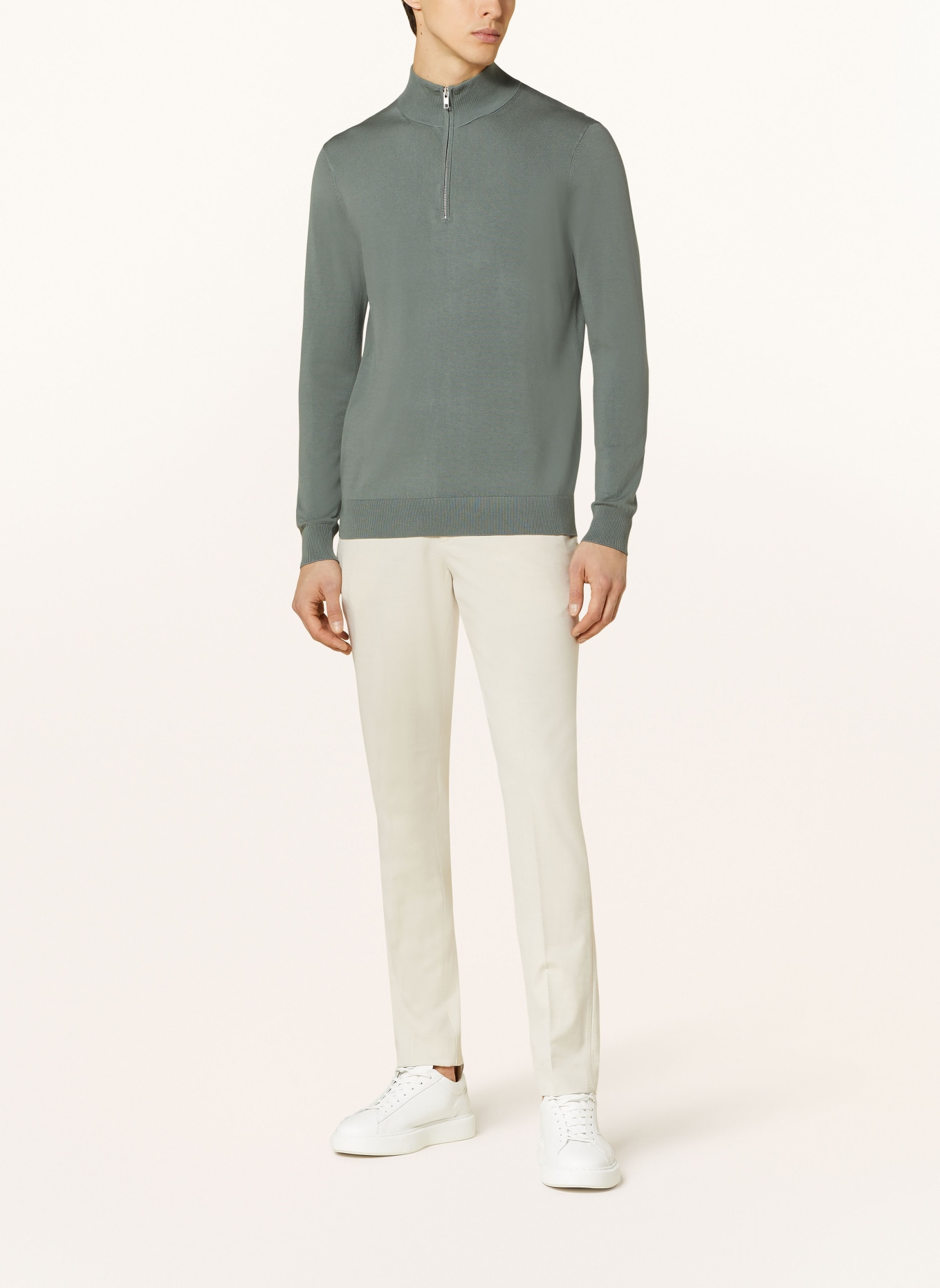 PROFUOMO Half-zip sweater, Color: GREEN (Image 2)