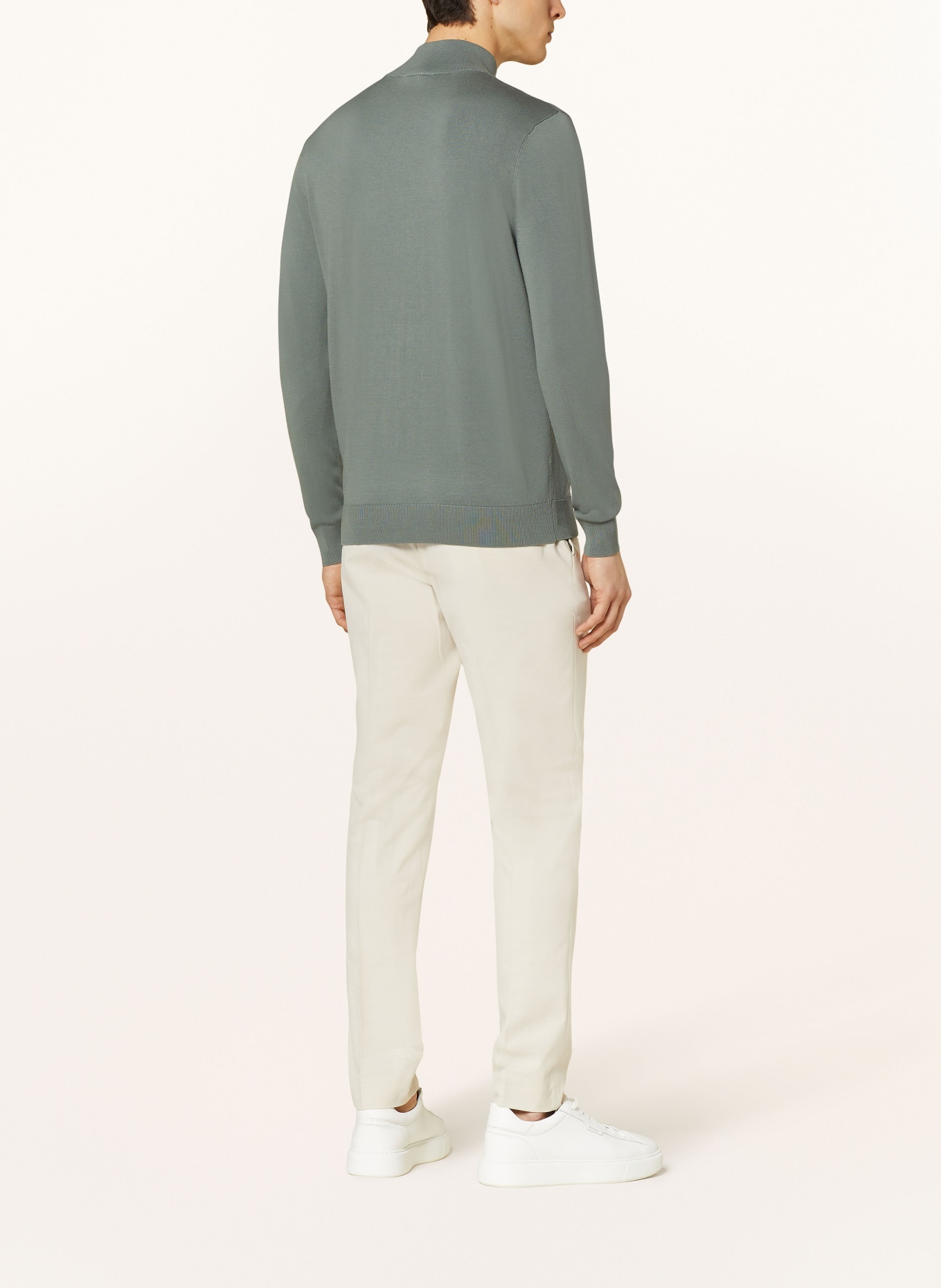 PROFUOMO Half-zip sweater, Color: GREEN (Image 3)