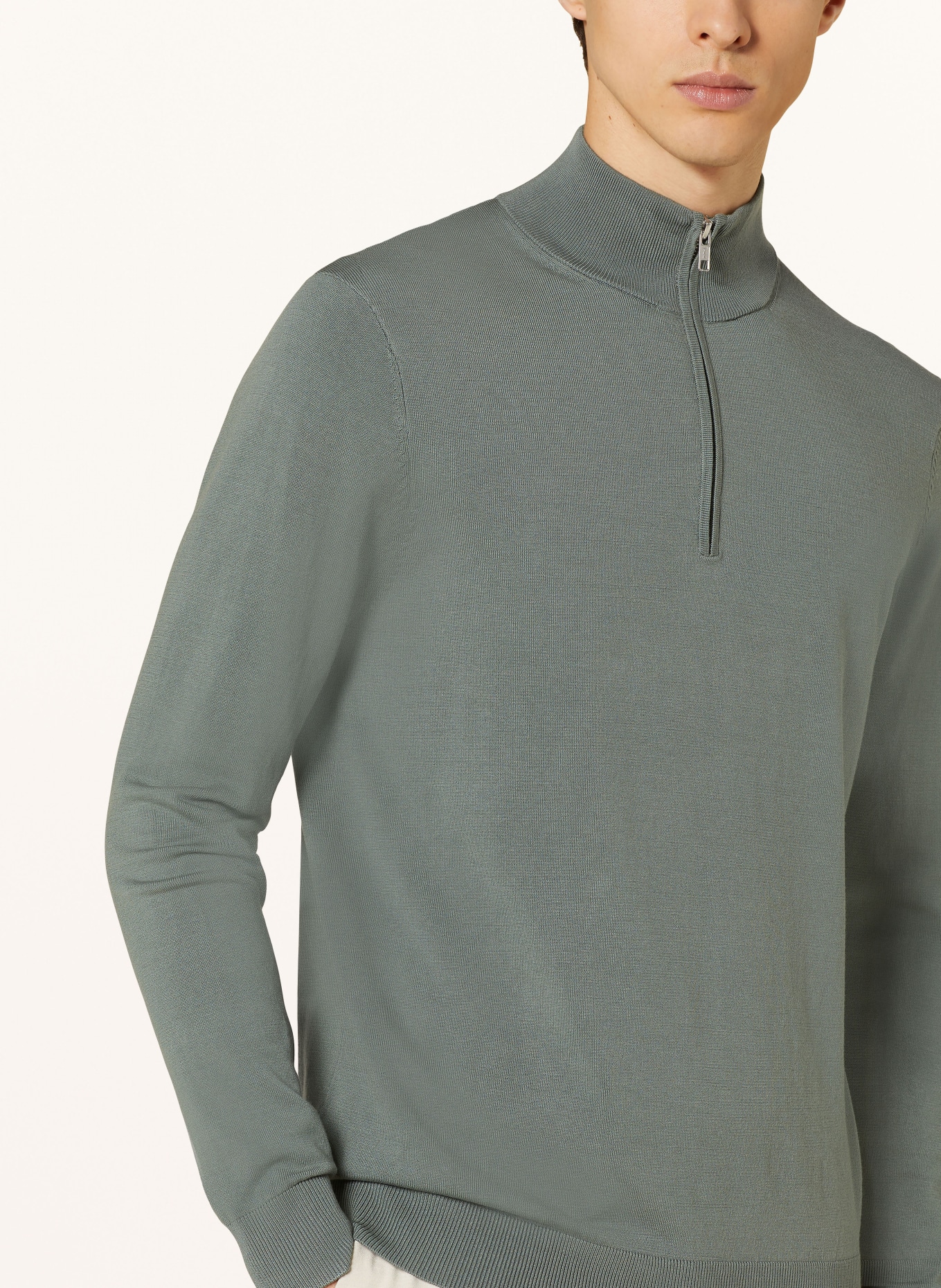 PROFUOMO Half-zip sweater, Color: GREEN (Image 4)