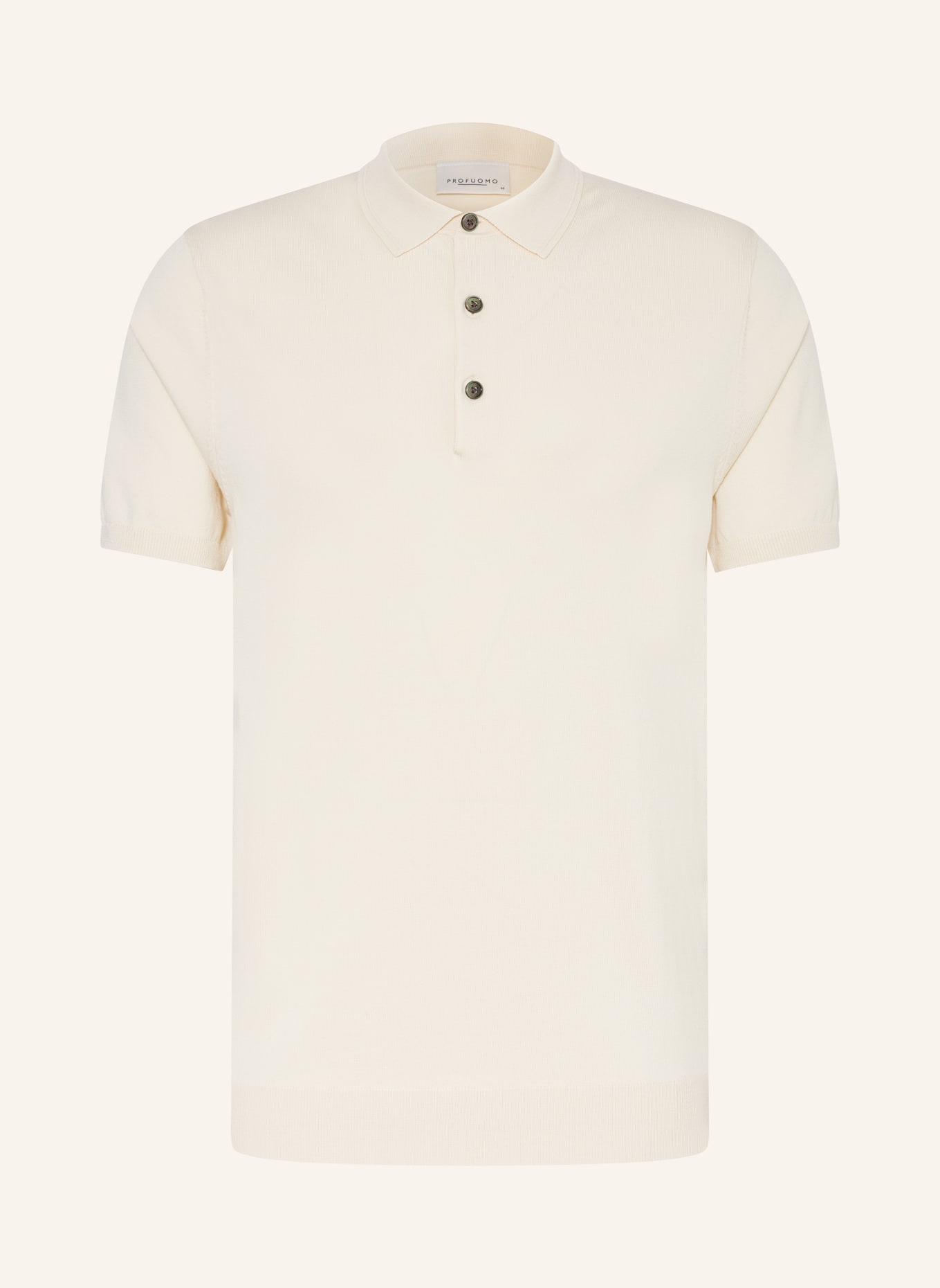 PROFUOMO Knitted polo shirt, Color: ECRU (Image 1)