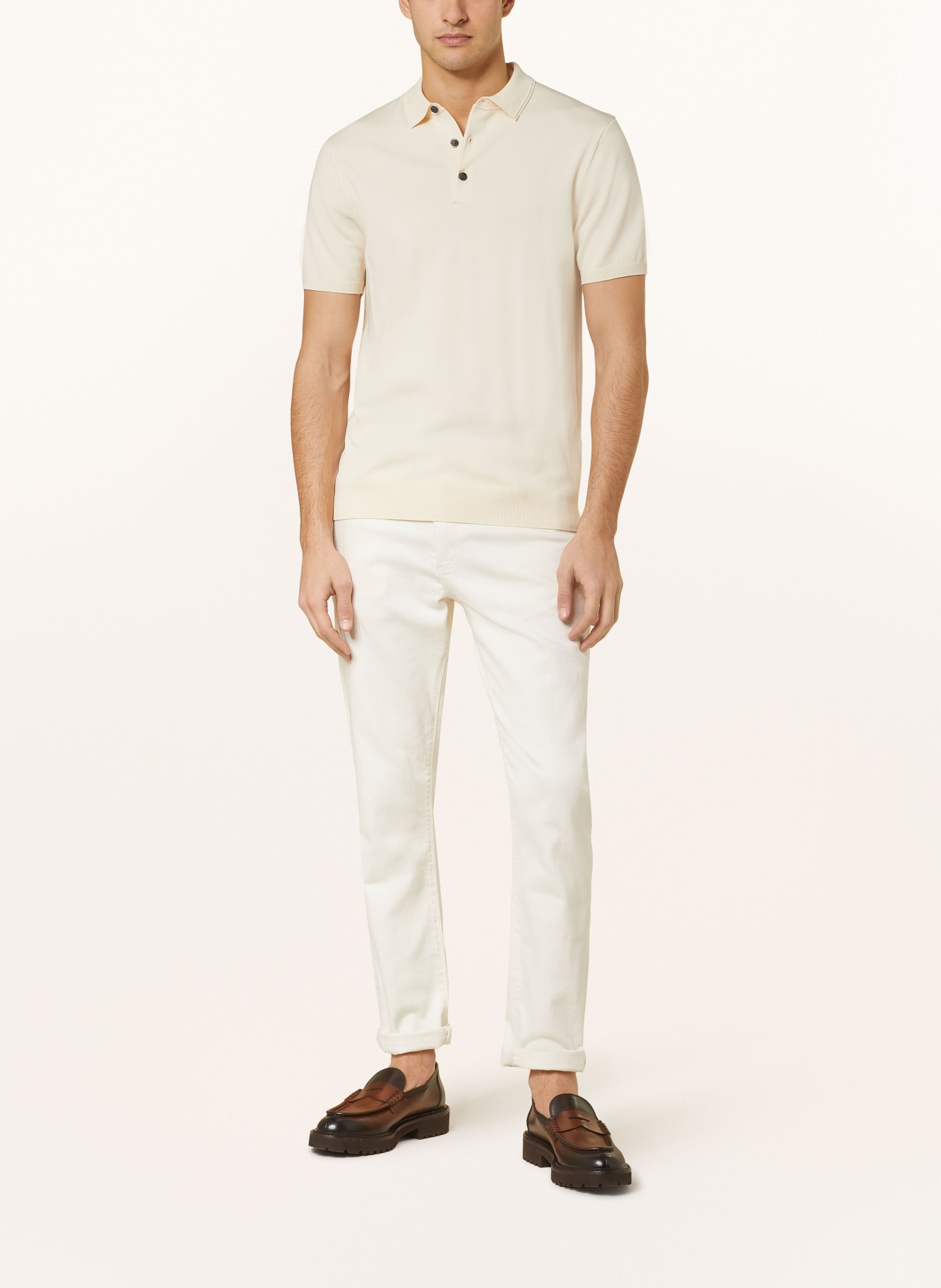 PROFUOMO Knitted polo shirt, Color: ECRU (Image 2)