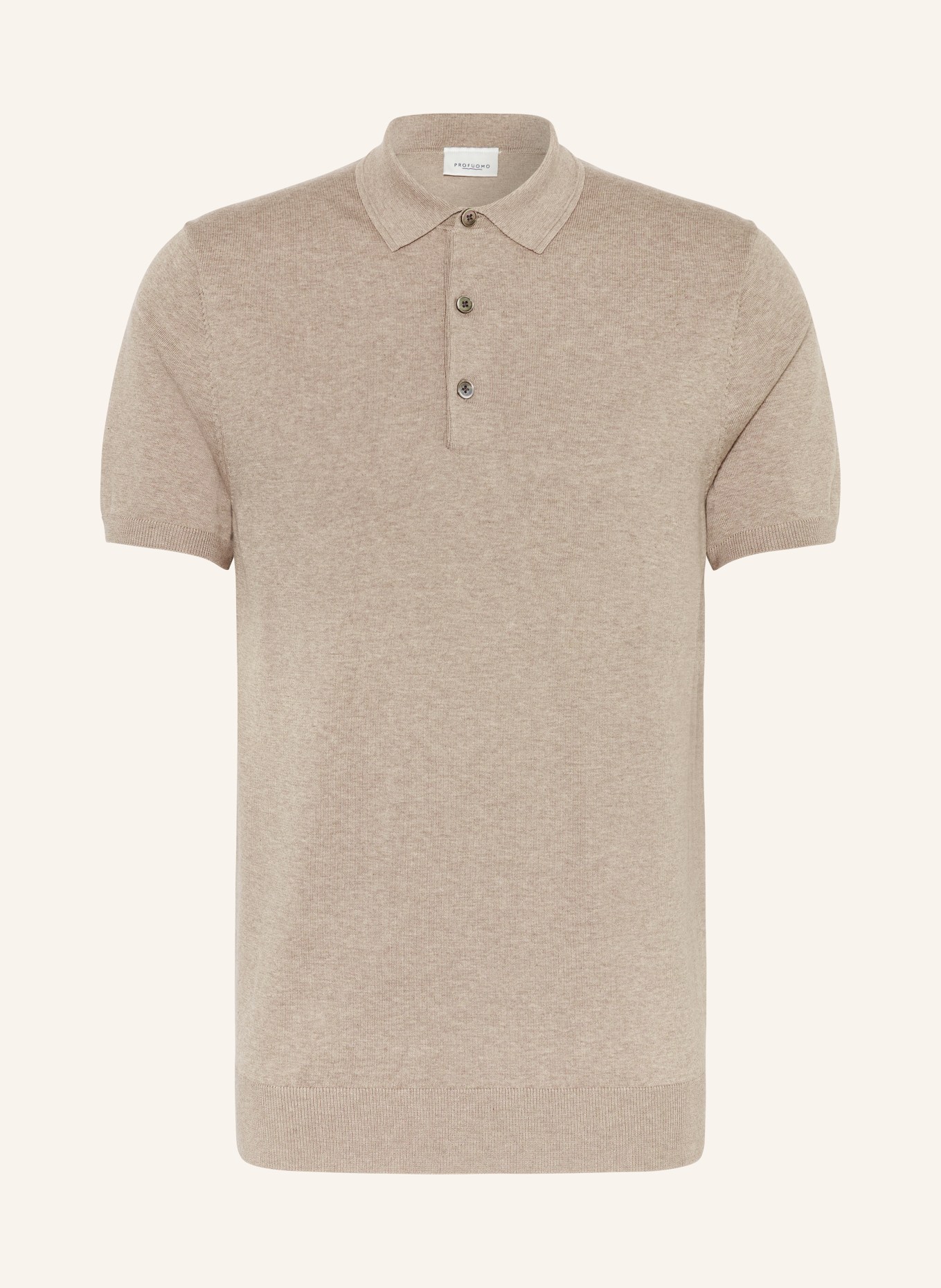 PROFUOMO Knitted polo shirt, Color: BEIGE (Image 1)